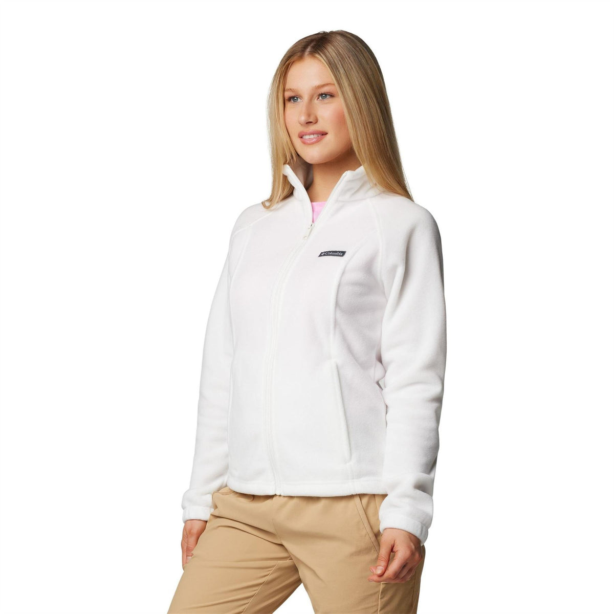Columbia Benton Solid Patterned Full Zipper Ribbed Cuff Jacket