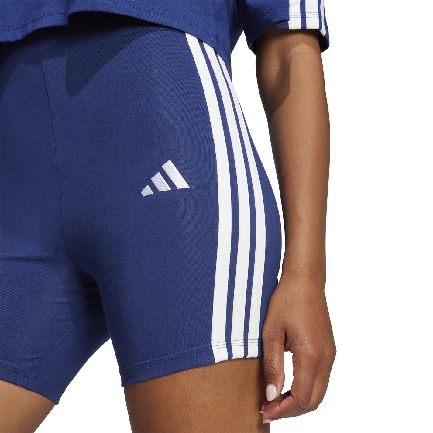adidas Womens Essentials 3 Stripe Biker Shorts