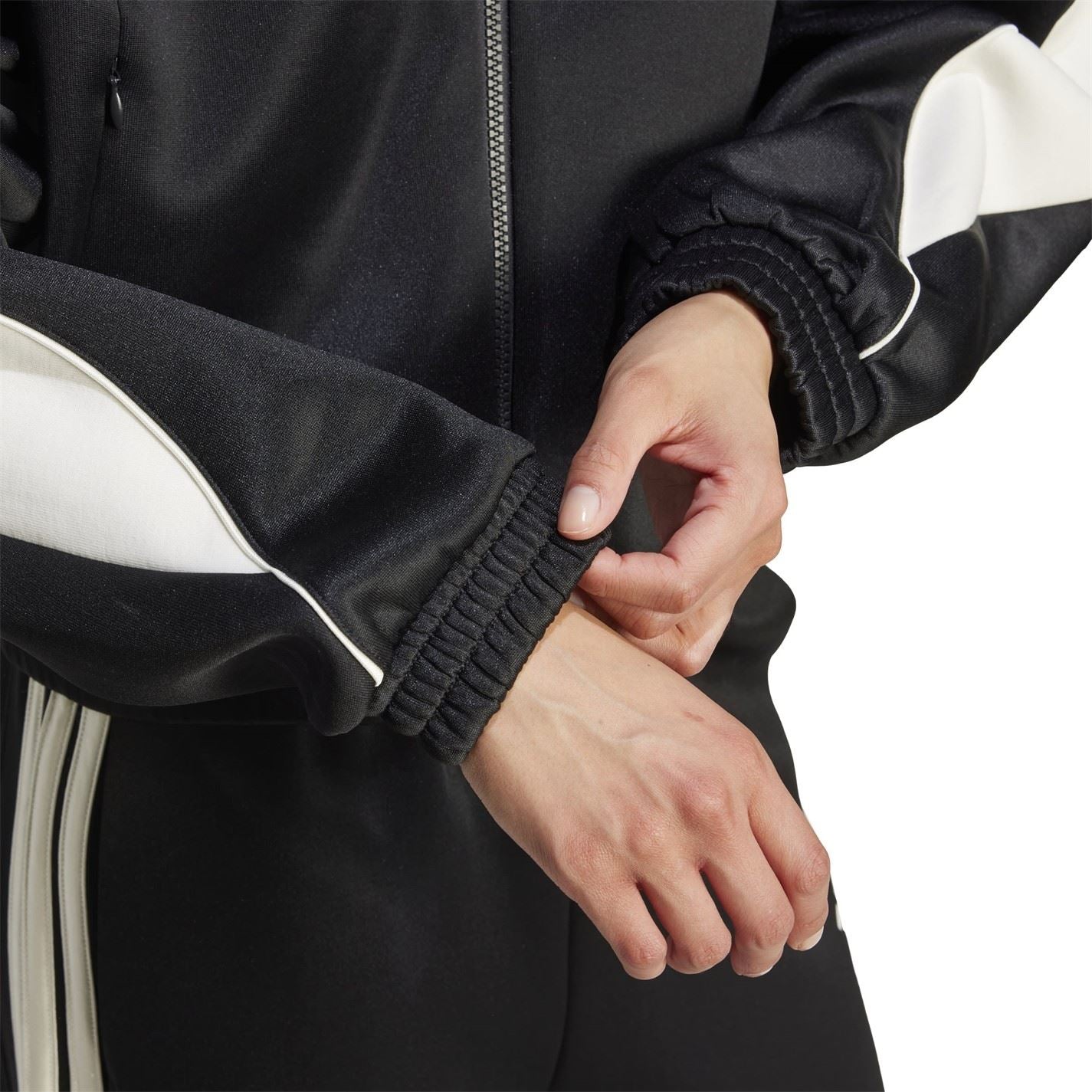 adidas Solid Patterned Zip Neck Track Jacket