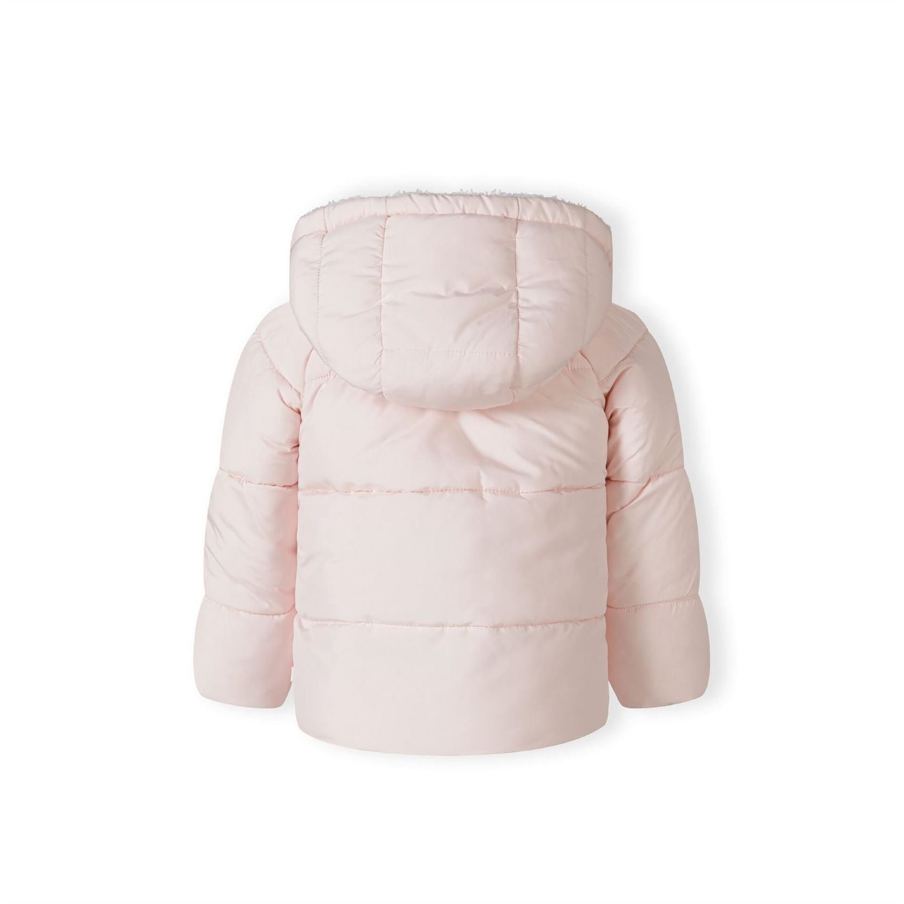 Minoti Baby Unisex Padded Jacket With Faux Fur Trim Light Pink