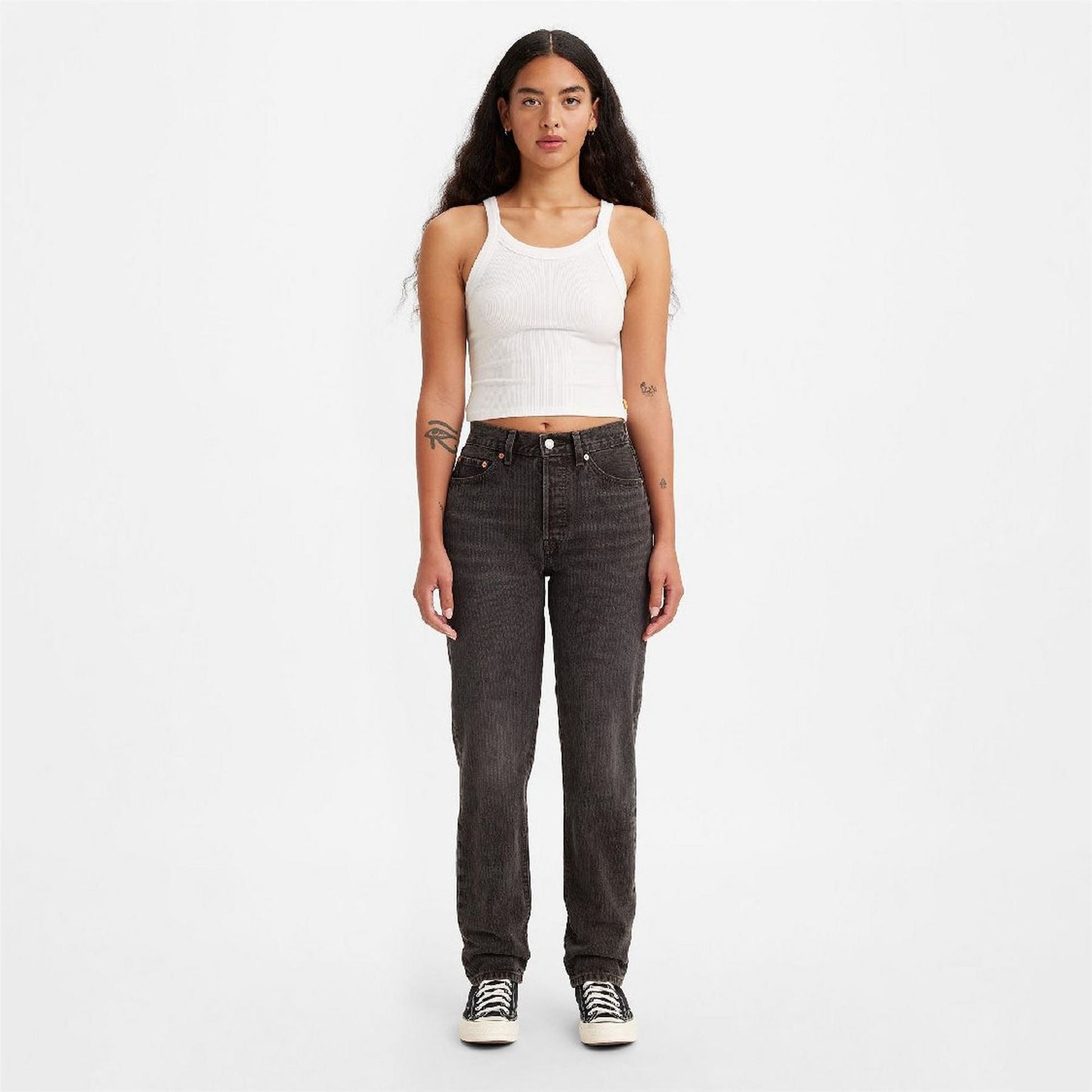 Levis 501 High Rise Straight Leg Jeans