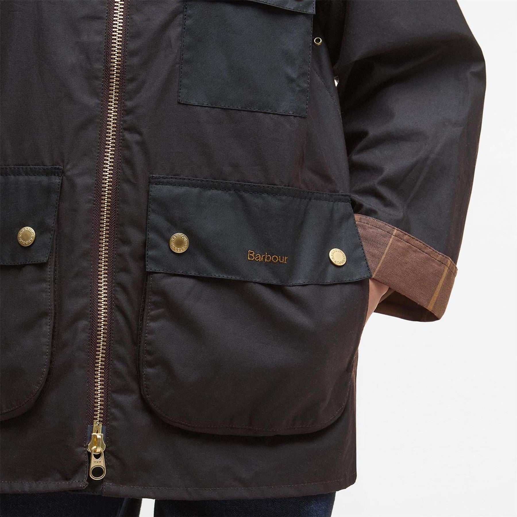 Barbour Luella Hooded Long Sleeve Zip Wax Jacket