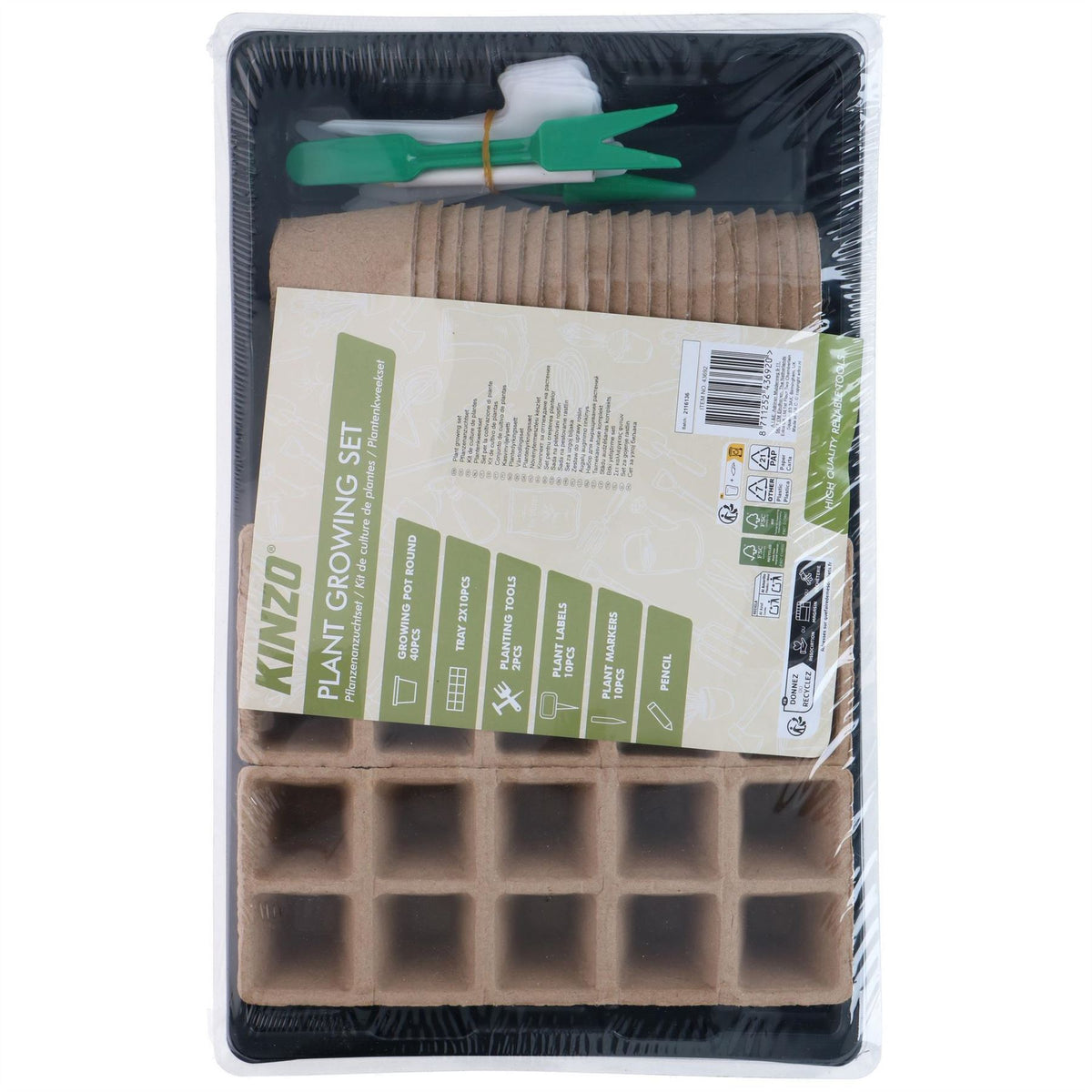 Kinzo Growing Set 45x35x25cm Plastic Planter