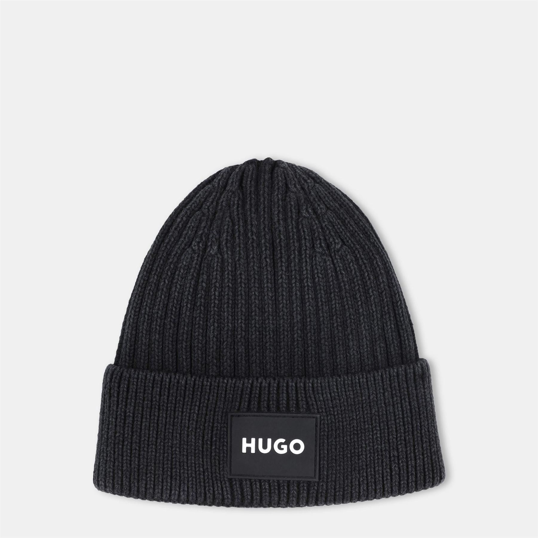 Hugo Ribbed Patterned Junior Wordmark Beanie with Logo