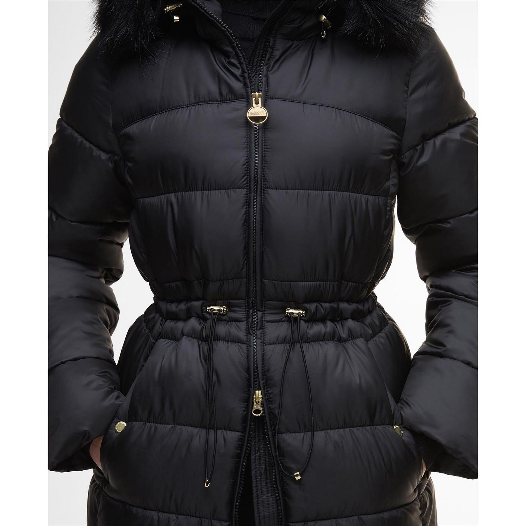 Barbour International Anastasia Detachable Hood Slim Fit Medium Puffer Jacket