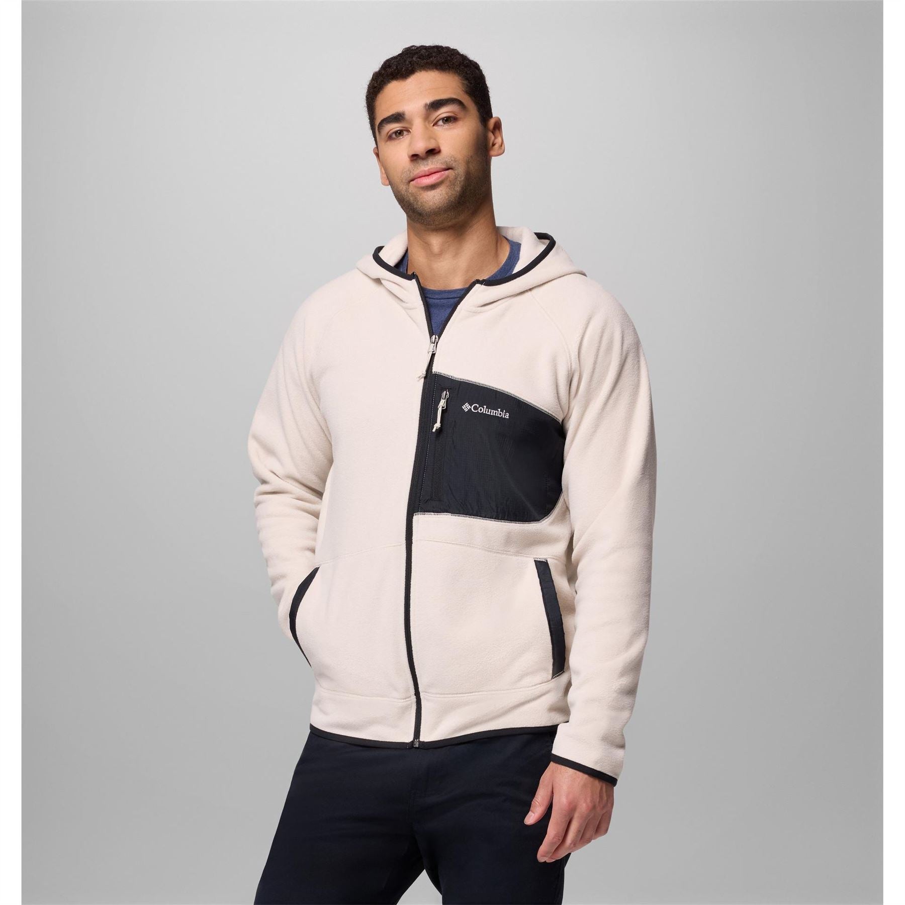 Columbia Fast Solid Patterned Hooded Neck Full Zipper Ribbed Cuff Jacket