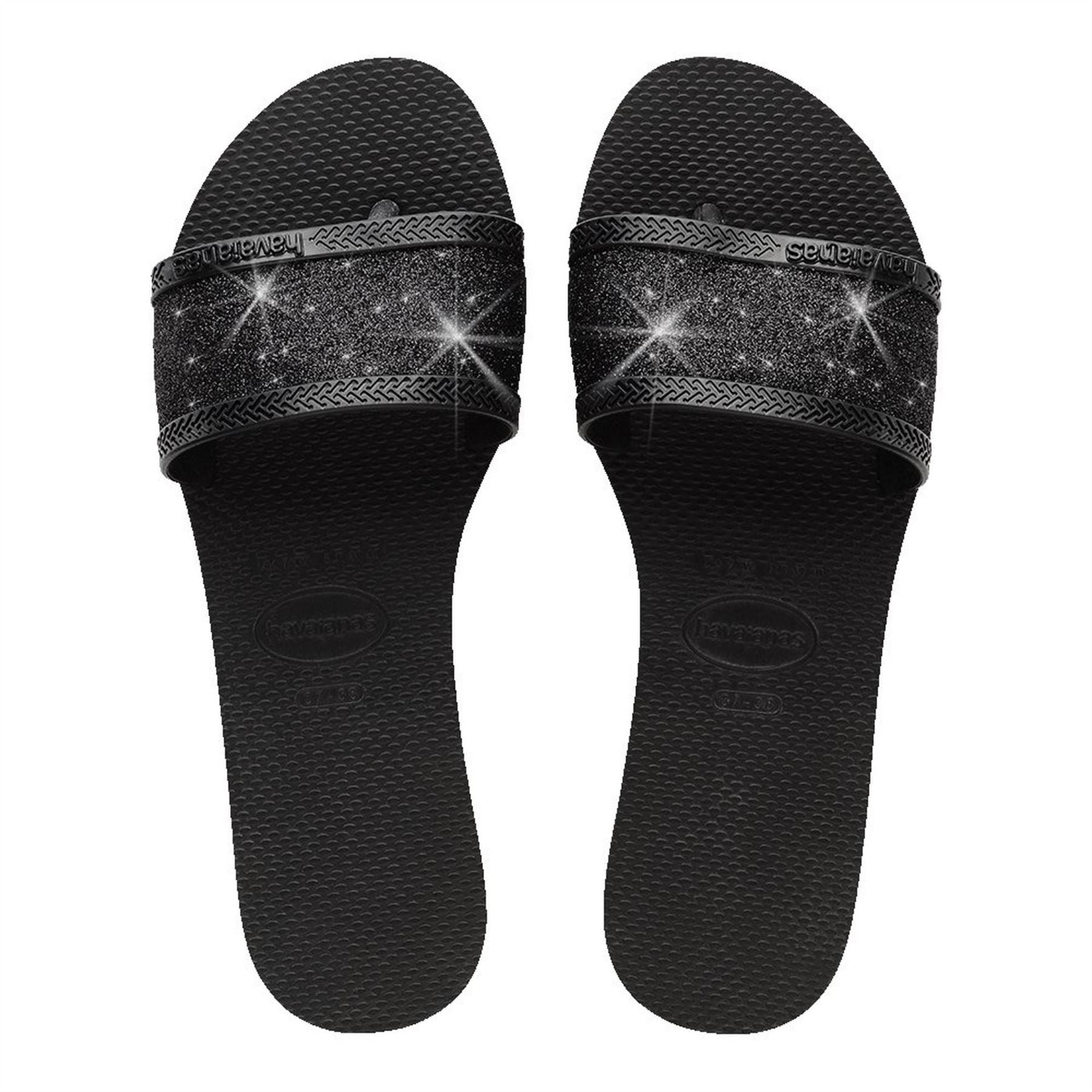 Havaianas Womens Hav. You Angra Glitter Black 35 36 Flip Flops