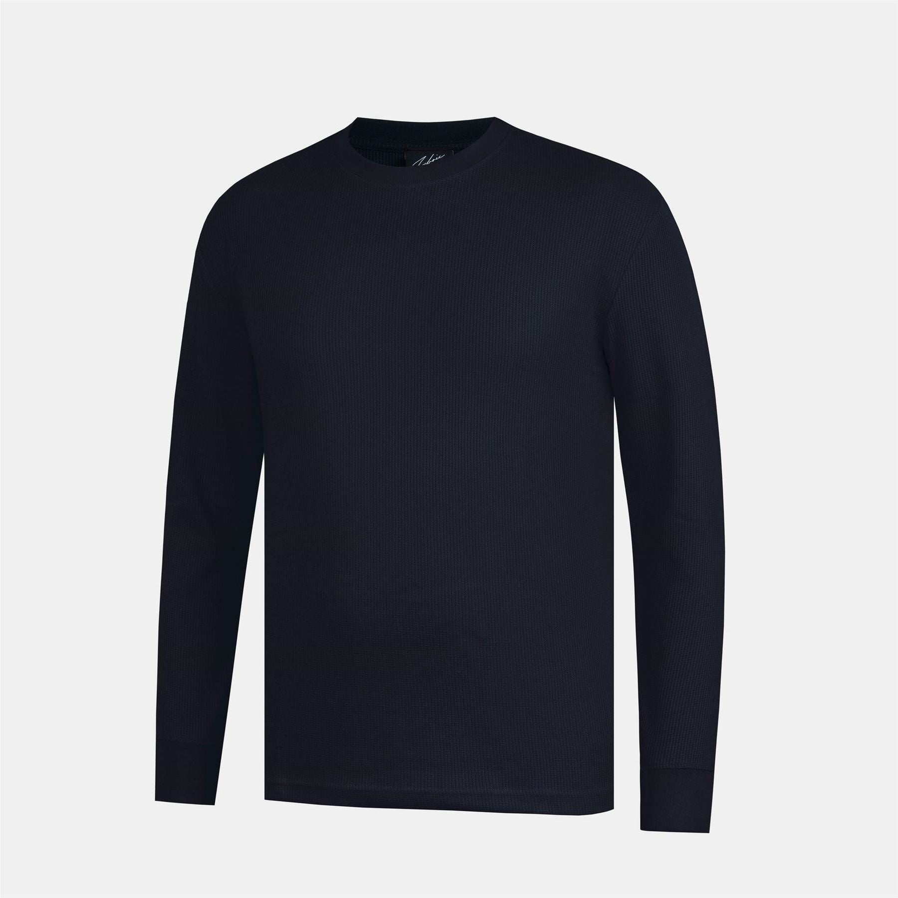 Fabric Crew Neck Long Sleeve Waffle T-Shirt