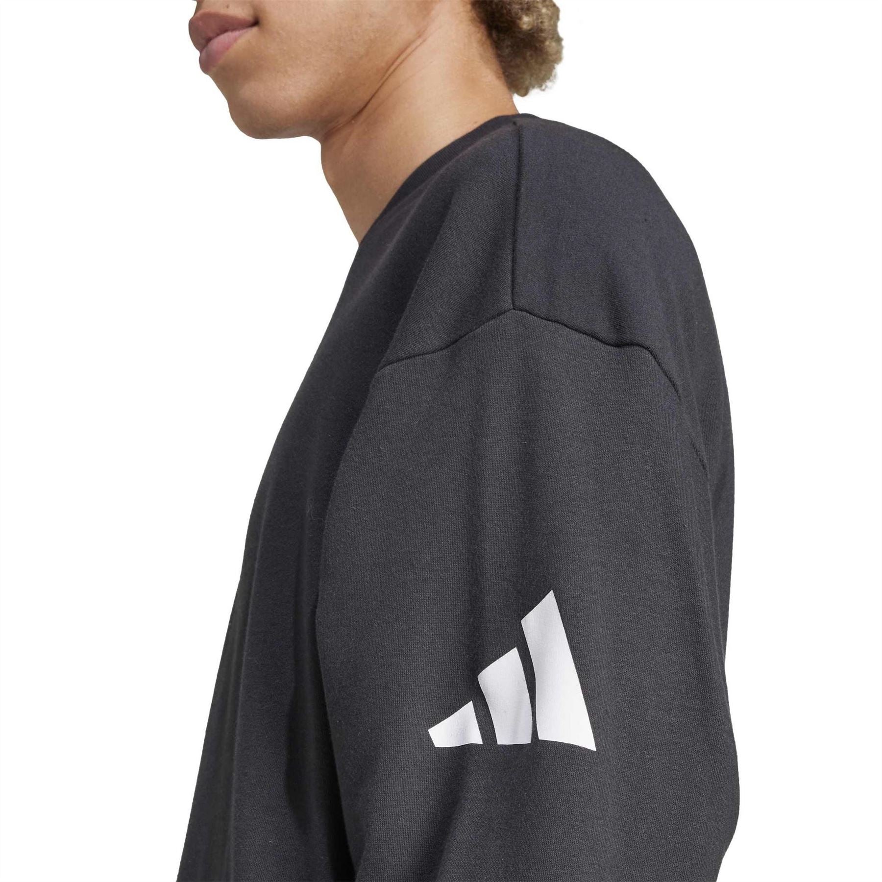 adidas Crew Neck Drop Shoulder Long Sleeve Relaxed Fit Sweatshirt