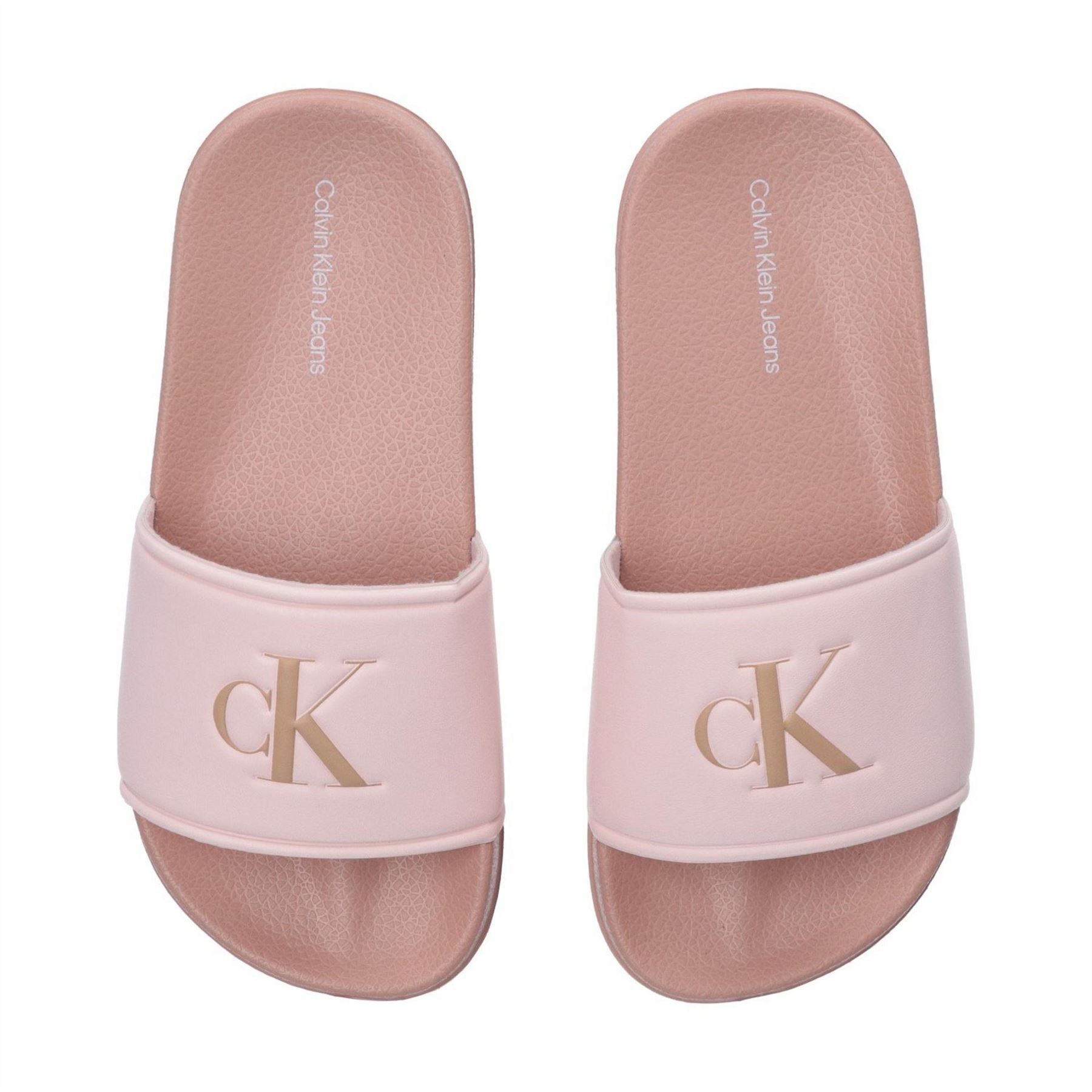 Calvin Klein Jeans Junior Open Toe Logo Print Slides