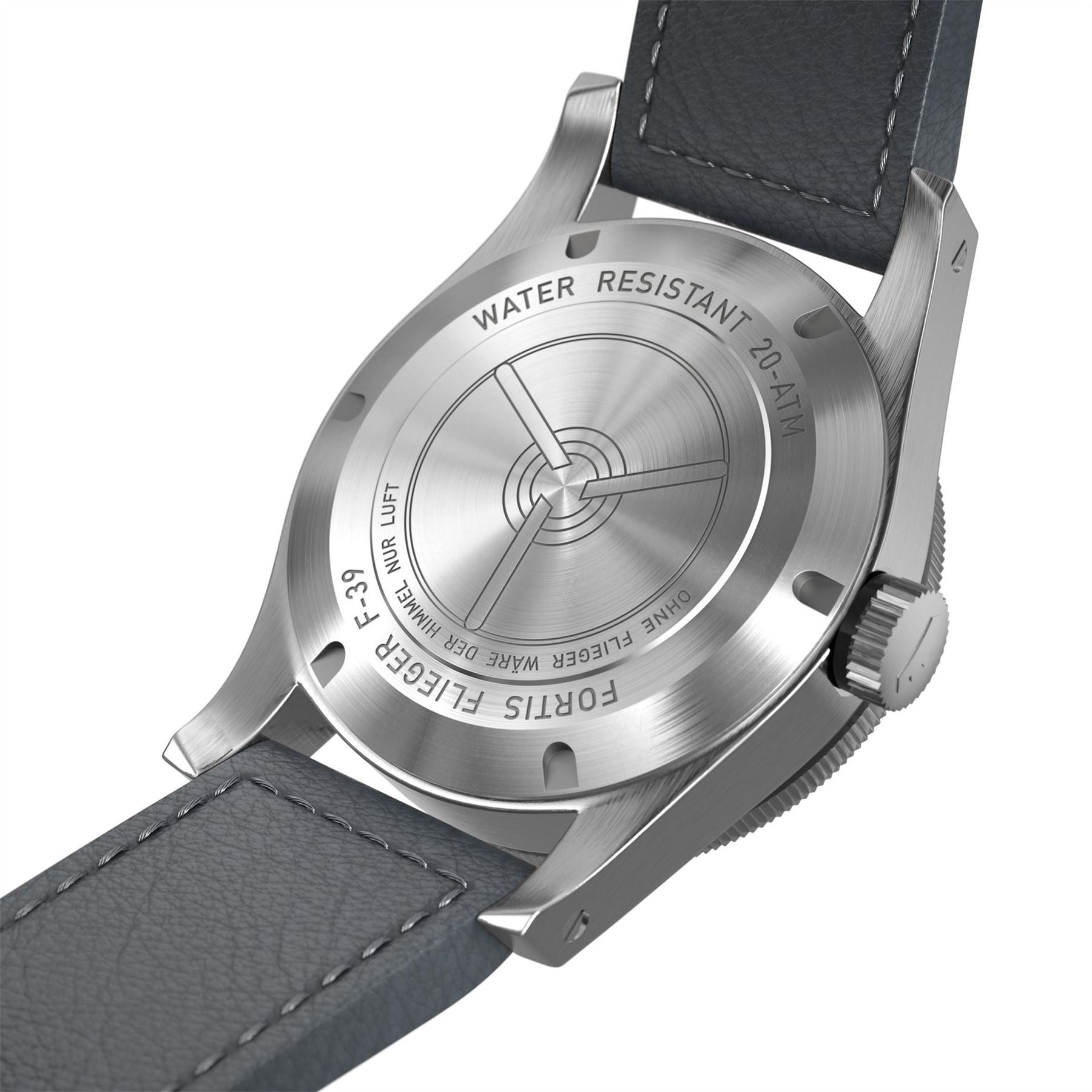 Fortis Flieger Stainless Steel Leather Strap Automatic Auto Analogue Watch