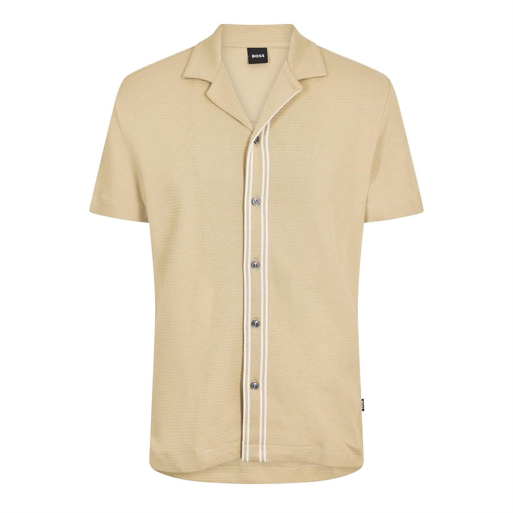 Boss Black Pasini Short Sleeve Collared Shirt With Contrast Trim