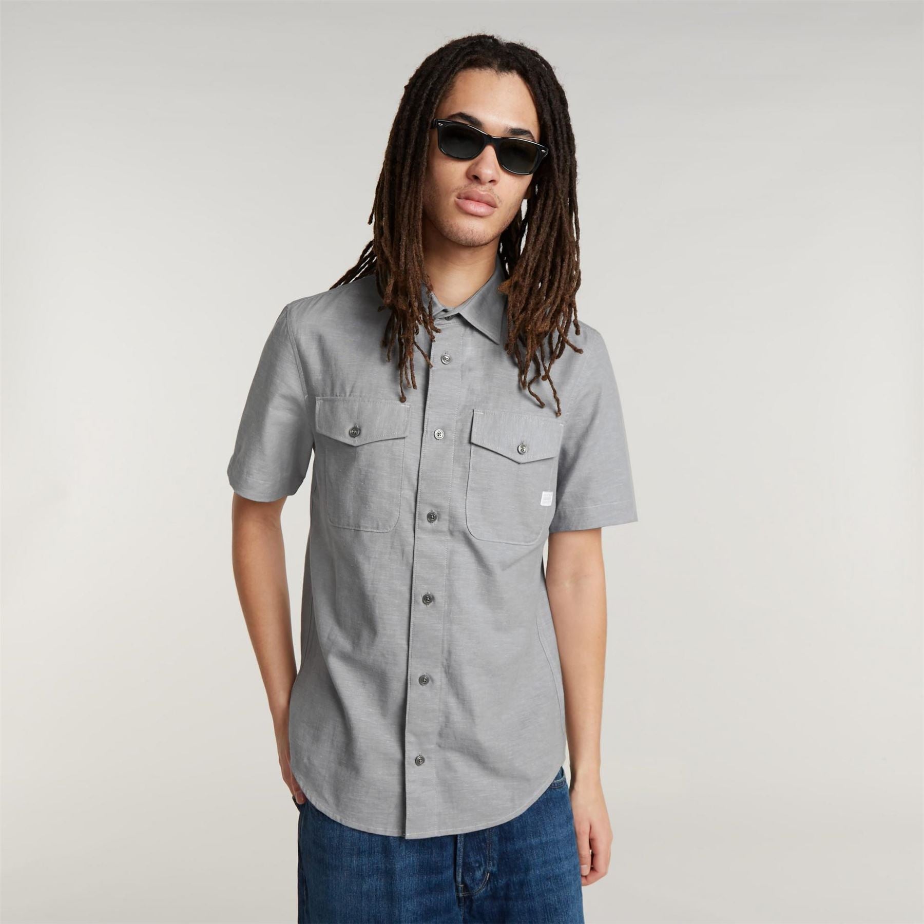 G Star Marine Slim Short Sleeve Oxford Shirt
