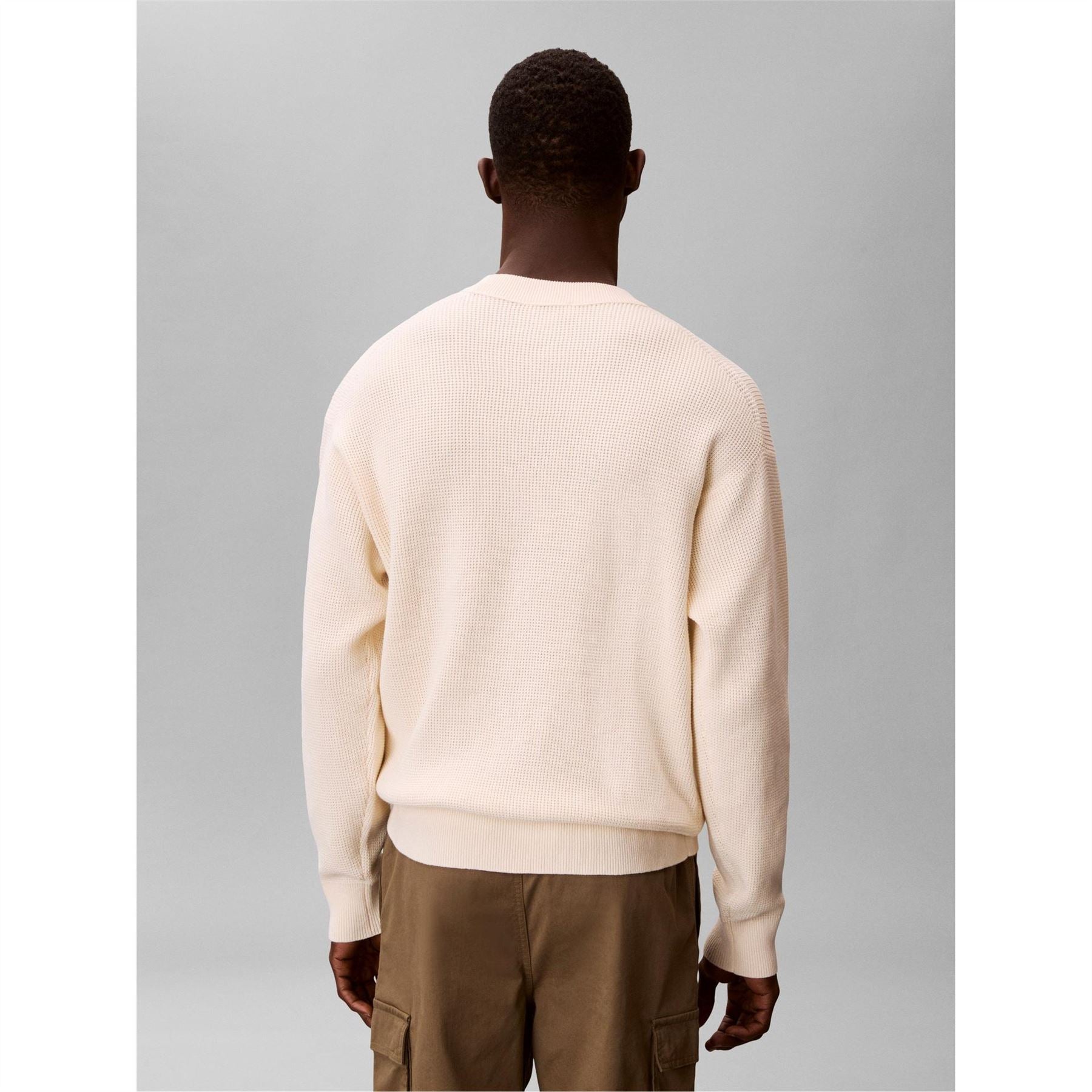 Calvin Klein Jeans Crew Neck Ribbed Collar Long Sleeve Sweater