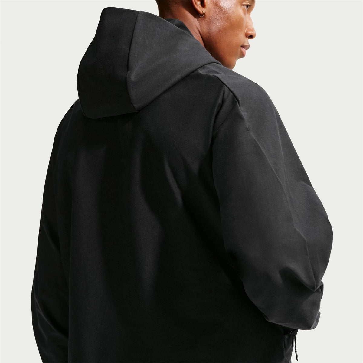 Nike Tech Solid Patterned Hooded Windbreaker with Woven Cuff