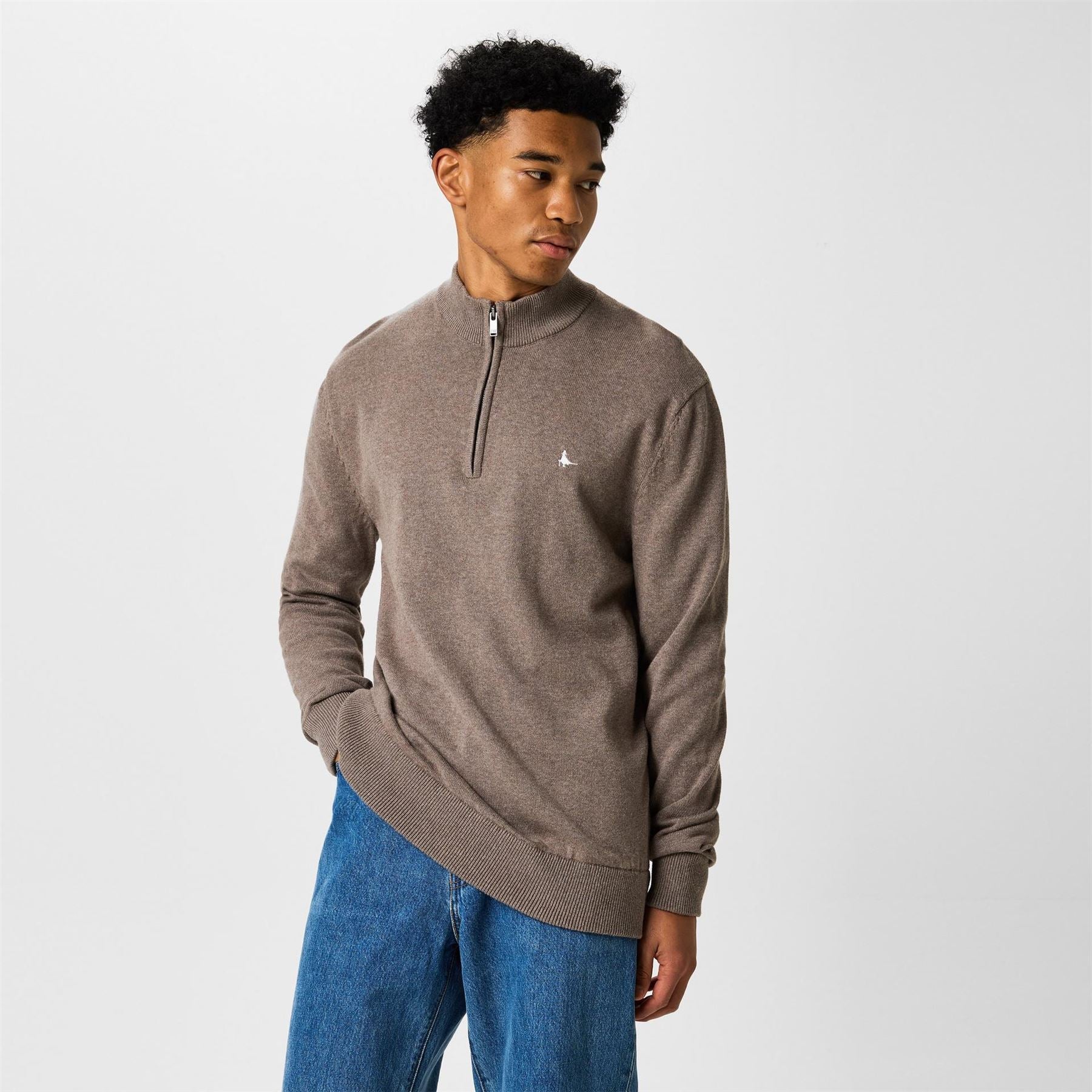 Jack Wills Mens Funnel Neck Half Zip Jumper