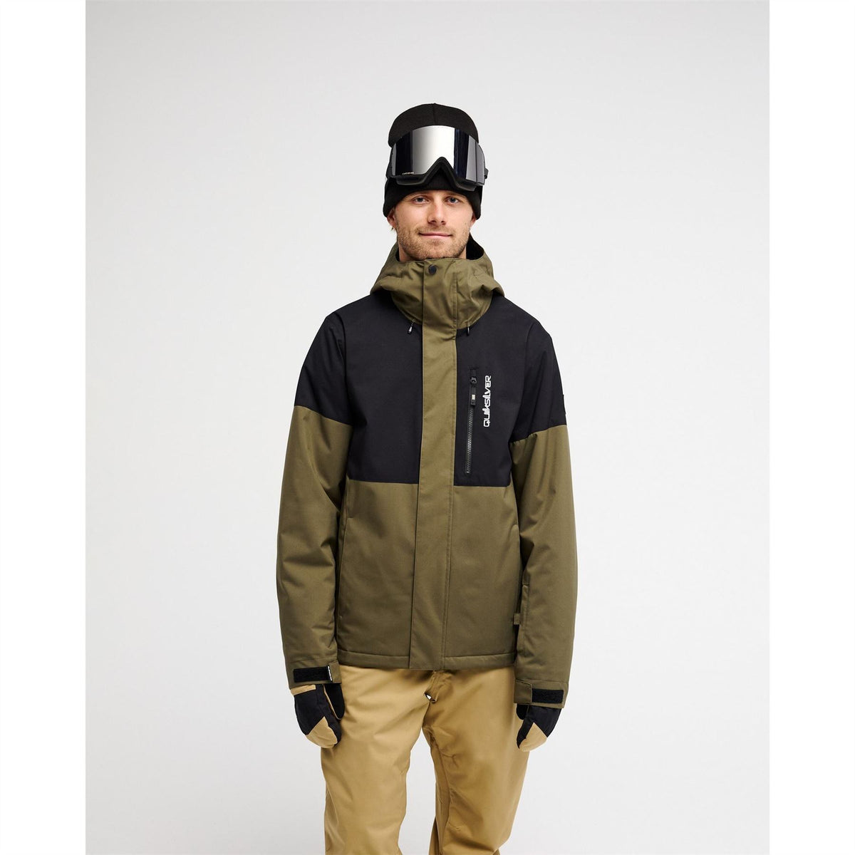 Quiksilver Titan Color Block Hooded Hook and Loop Ski Jacket
