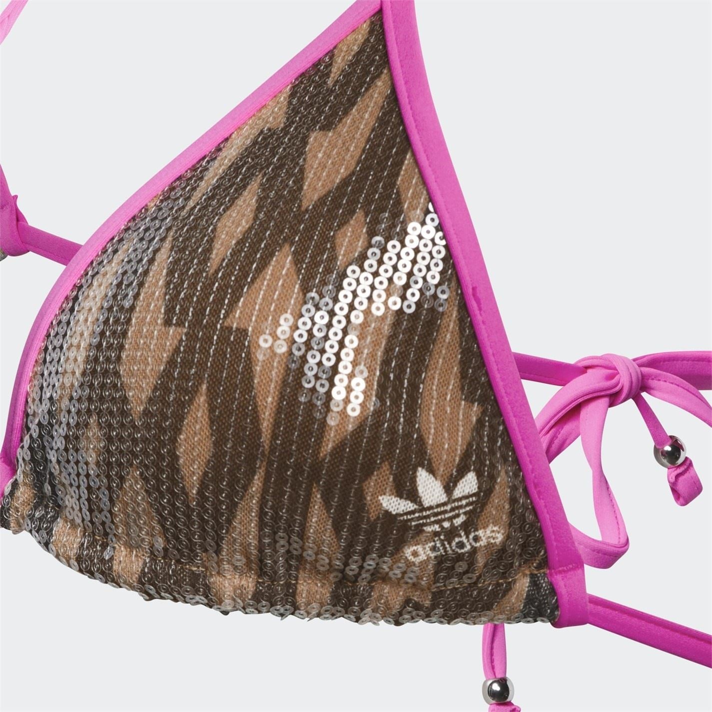 adidas Originals Womens Sequin Monogram Bikini Top