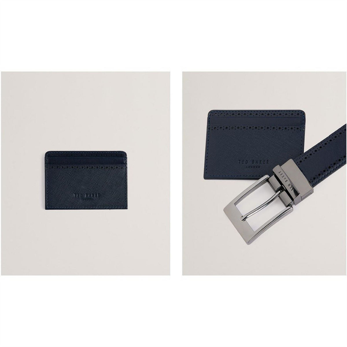 Ted Baker Leather Belt Set with Pin Buckle