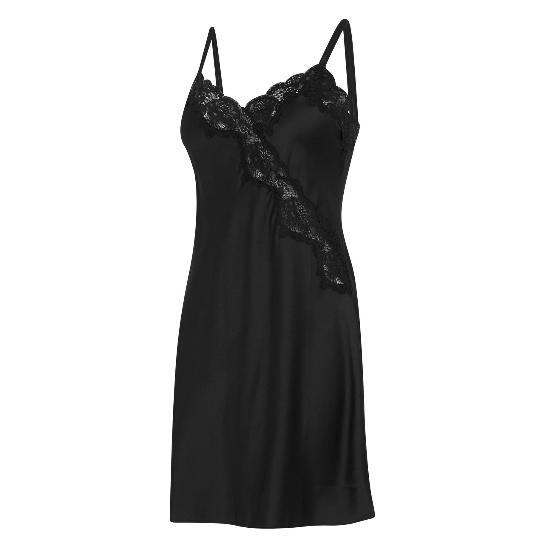 Lauren by Ralph Lauren Satin Lace Trim Chemise