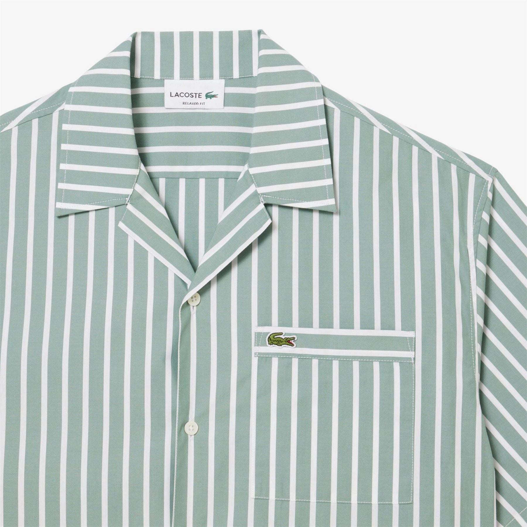 Lacoste Short Sleeve Striped Patterned Shirt