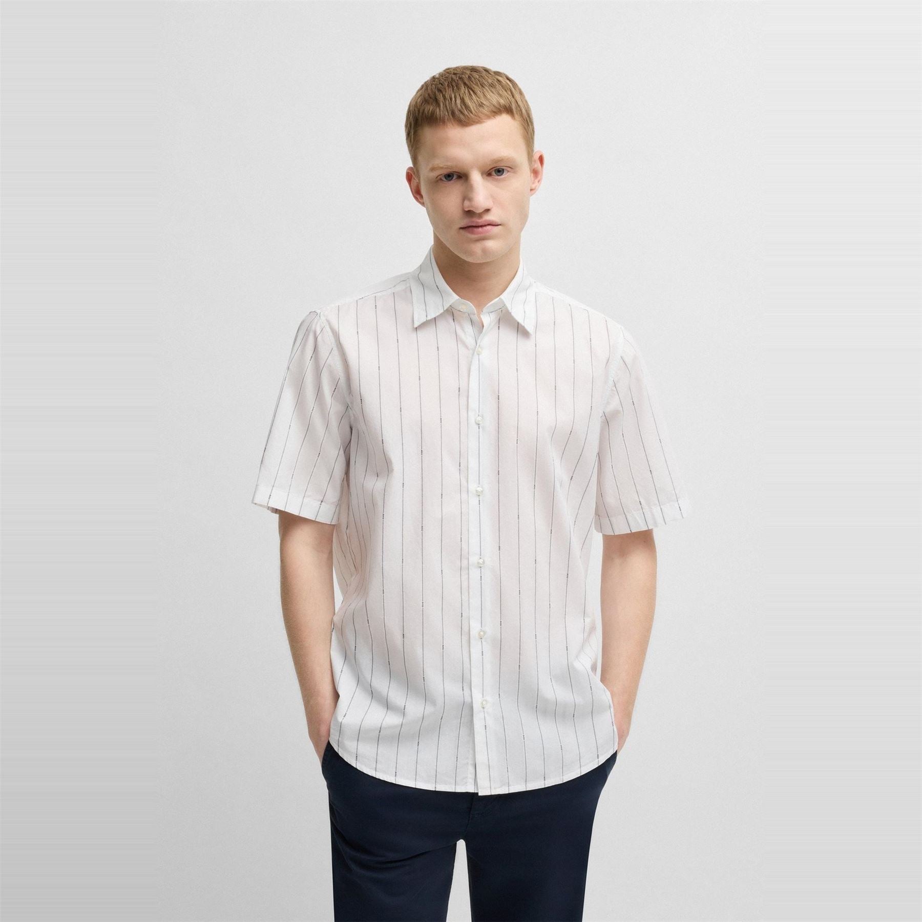 Boss Rash Stripe Short Sleeve Patterned Shirt