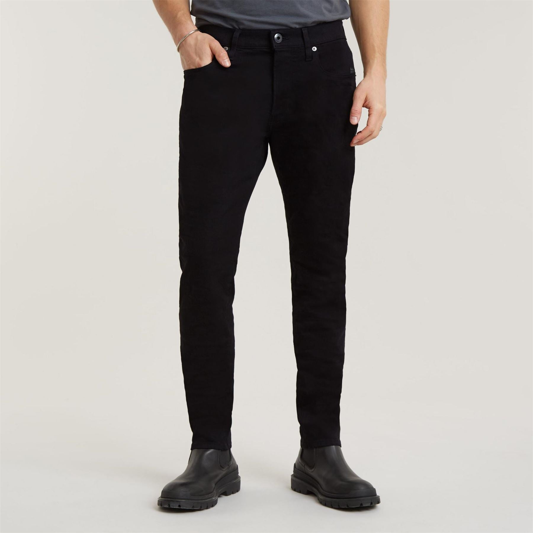 G Star Slim Fit Jeans In Blue Black Stretch Denim