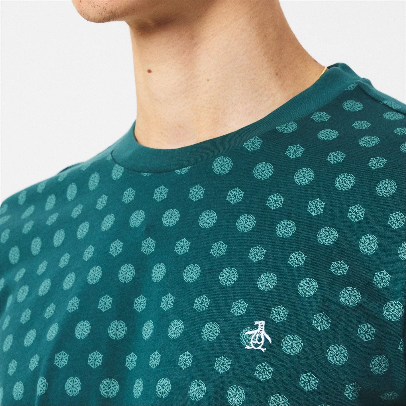 Original Penguin Geographic Print Crew Neck Regular Fit T-Shirt