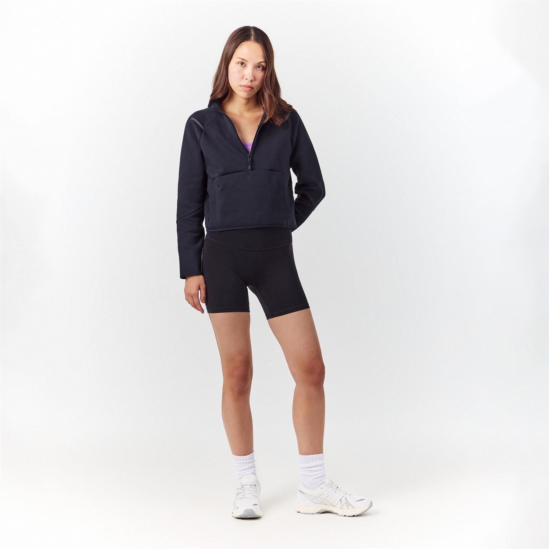 Under Armour Reflective Trim Cropped Raglan Sleeve Relaxed Fit Sweatshirt