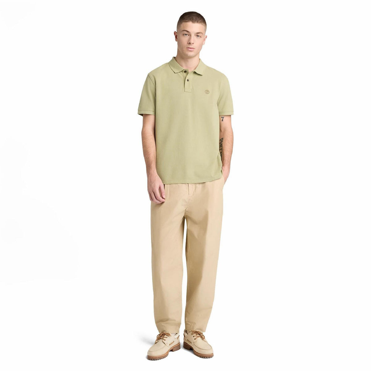 Timberland Millers Timberland Logo Collared Neck Short Sleeve Shirt