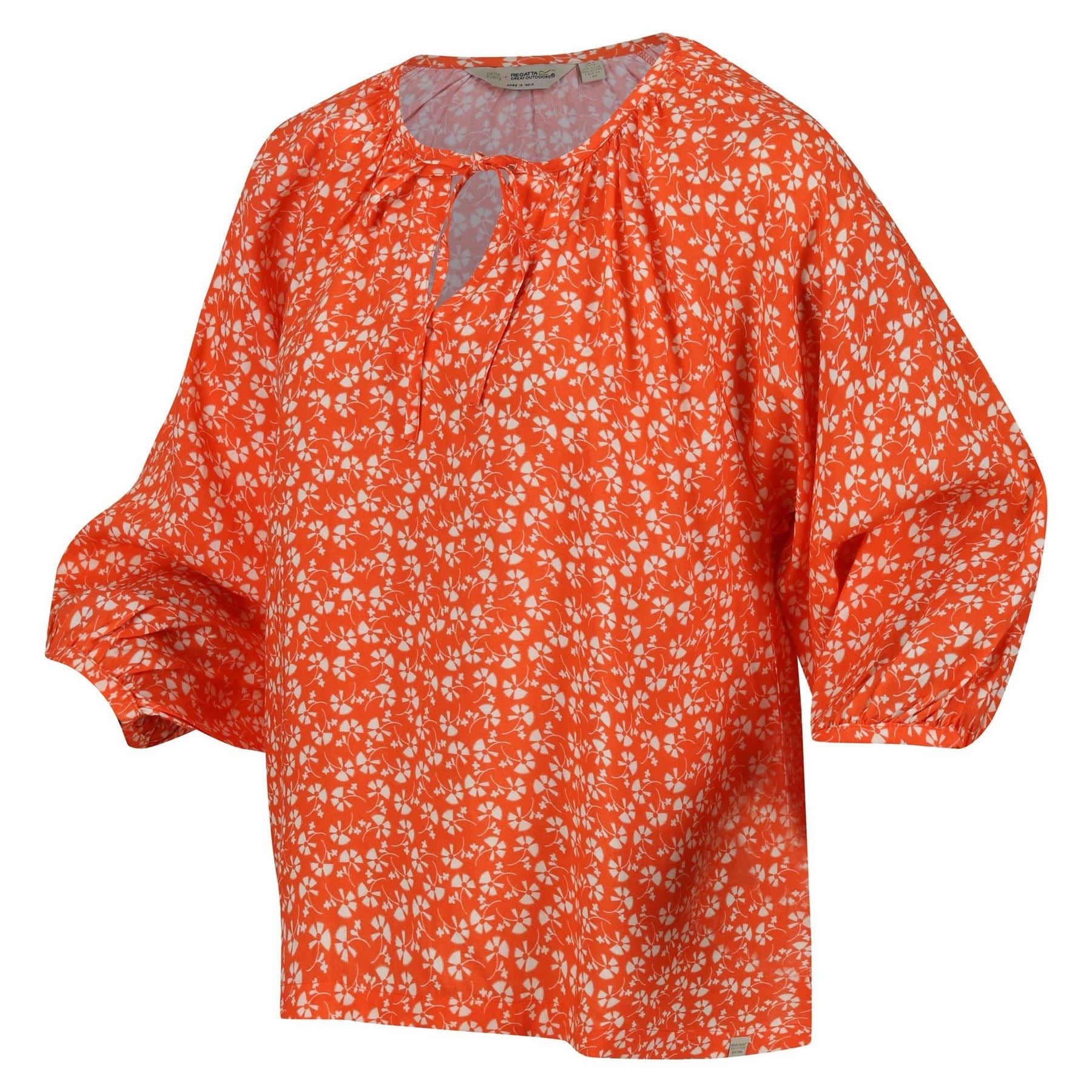 Regatta Orla Relaxed Fit Keyhole Neck Balloon Sleeve Blouse