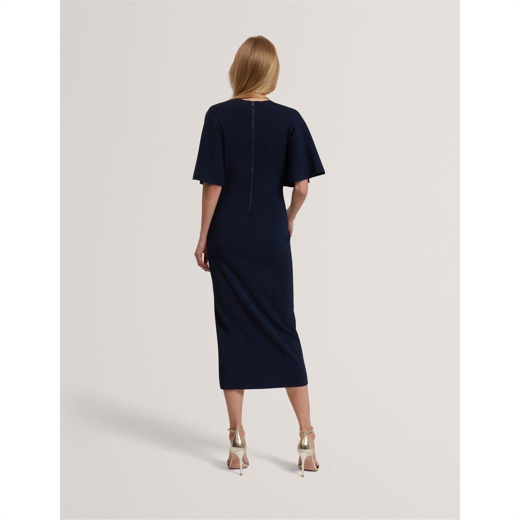 Ted Baker Crew Neck Short Sleeve Midi Dress