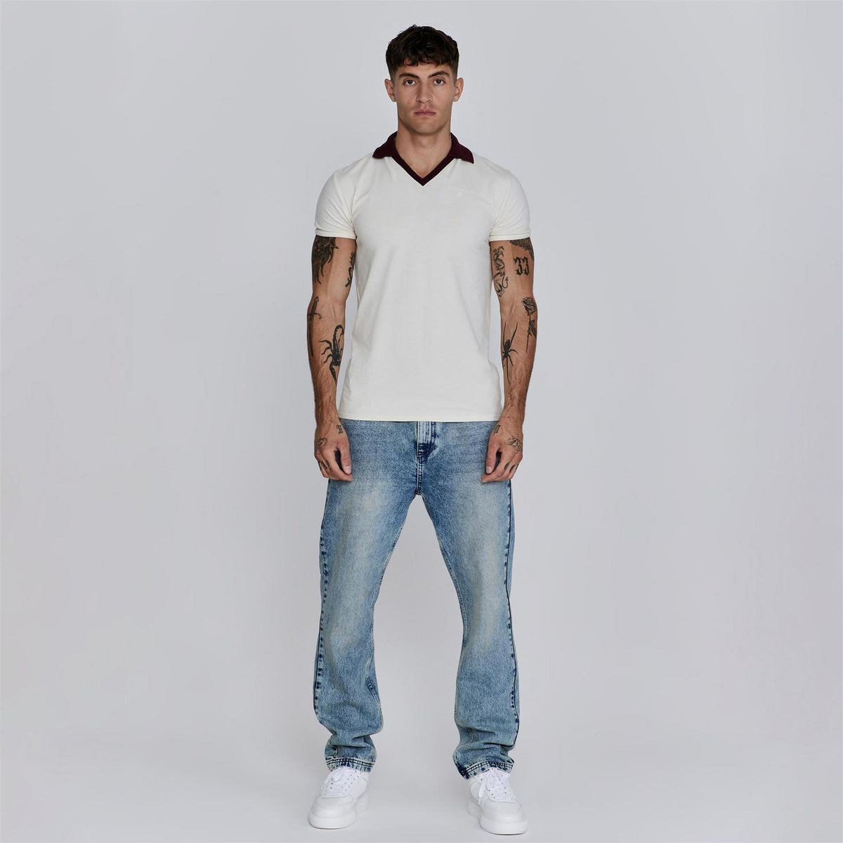SikSilk Contrast Collared Slim Fit Polo Shirt