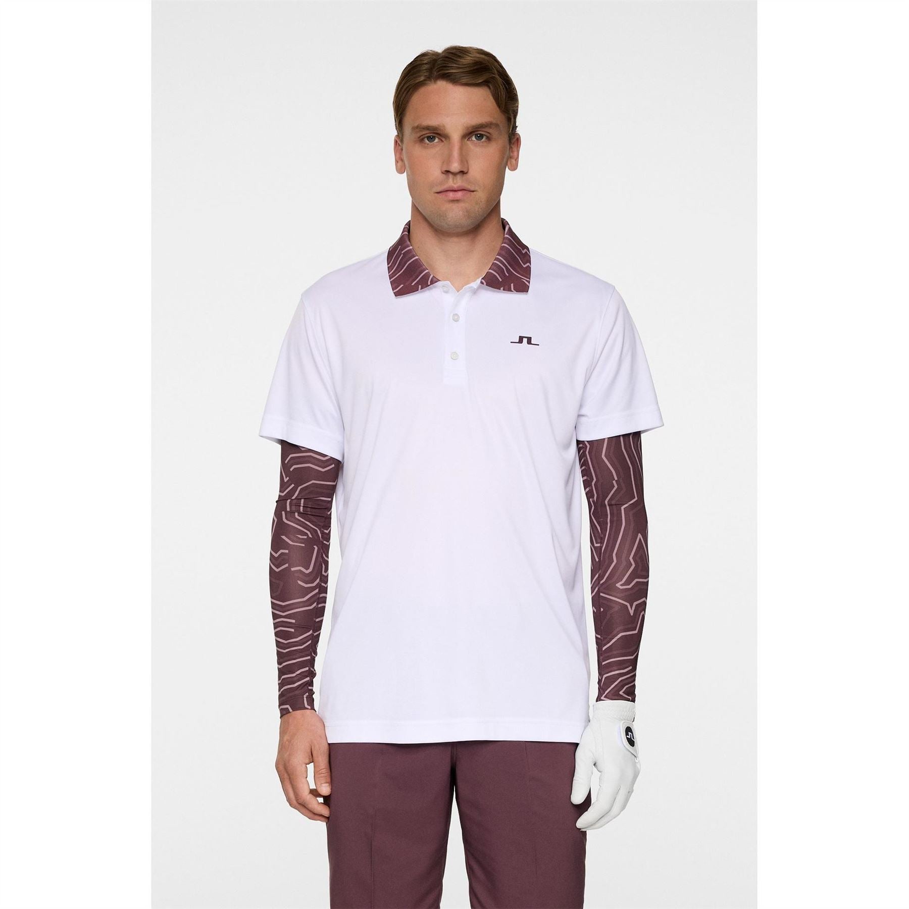 J Lindeberg Golf Collared Neck Short Sleeve Polo Shirt