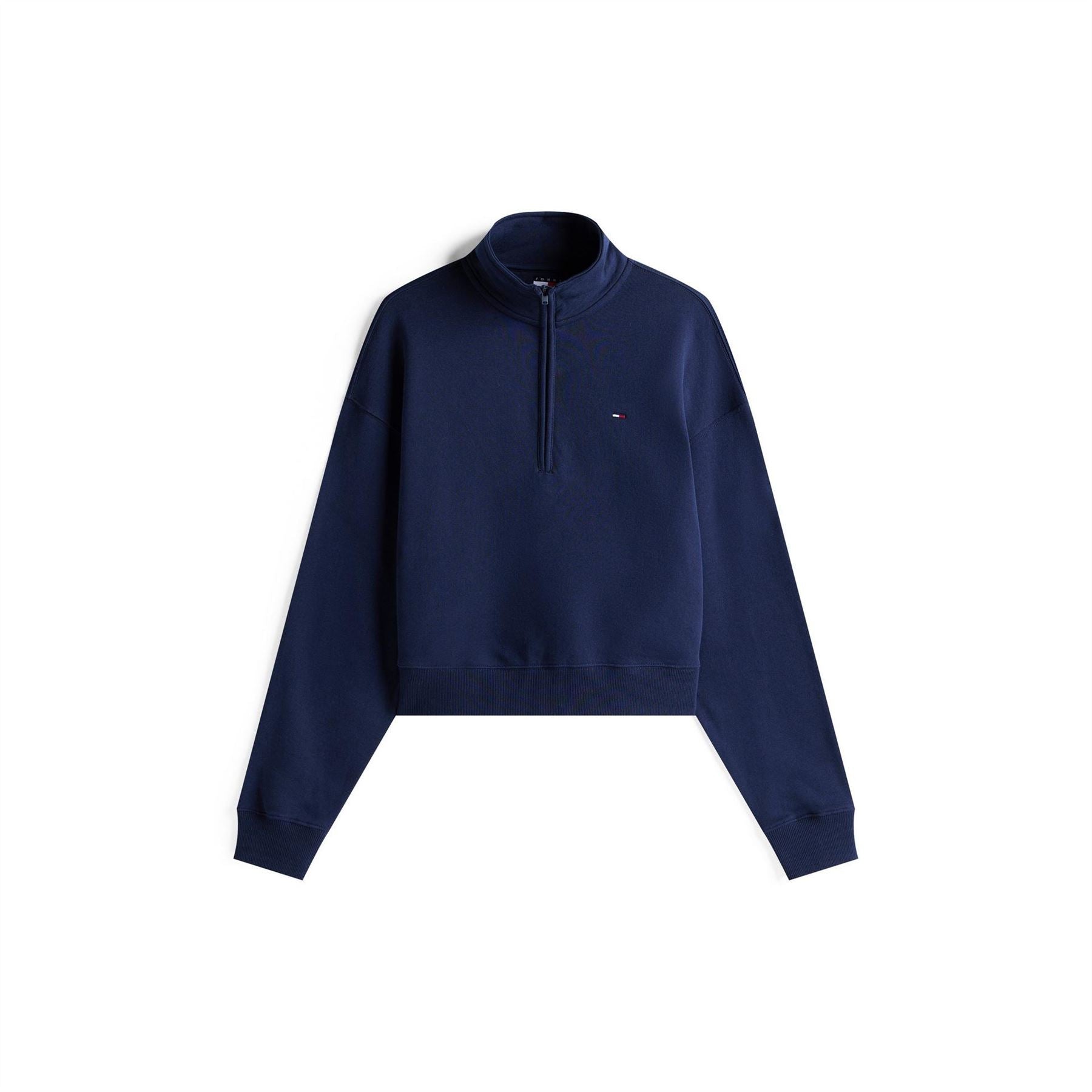 Tommy Jeans Flag Graphic Zip Neck Long Sleeve Sweatshirt
