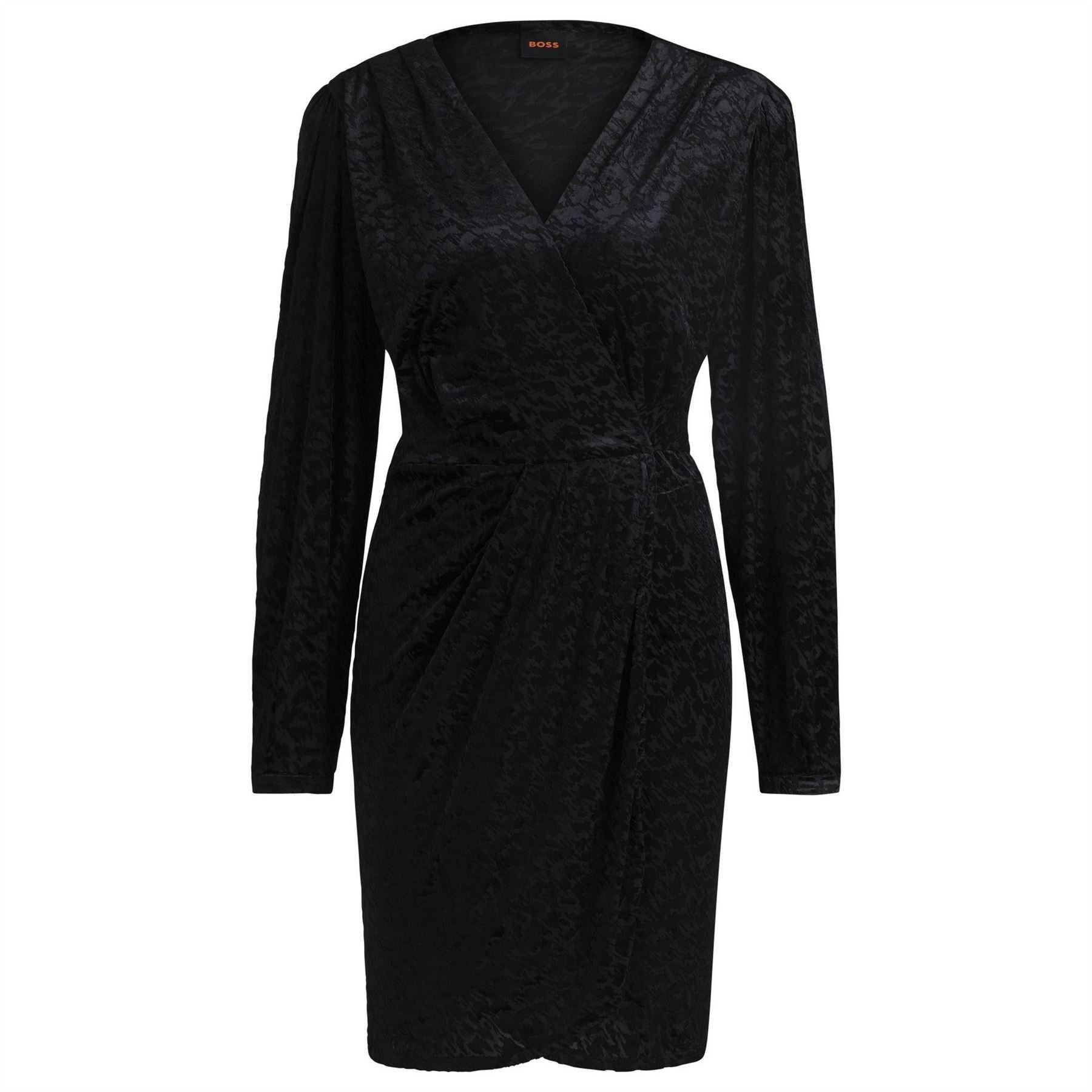Boss Edevoras V-Neck Long Sleeve Knee Length Dress