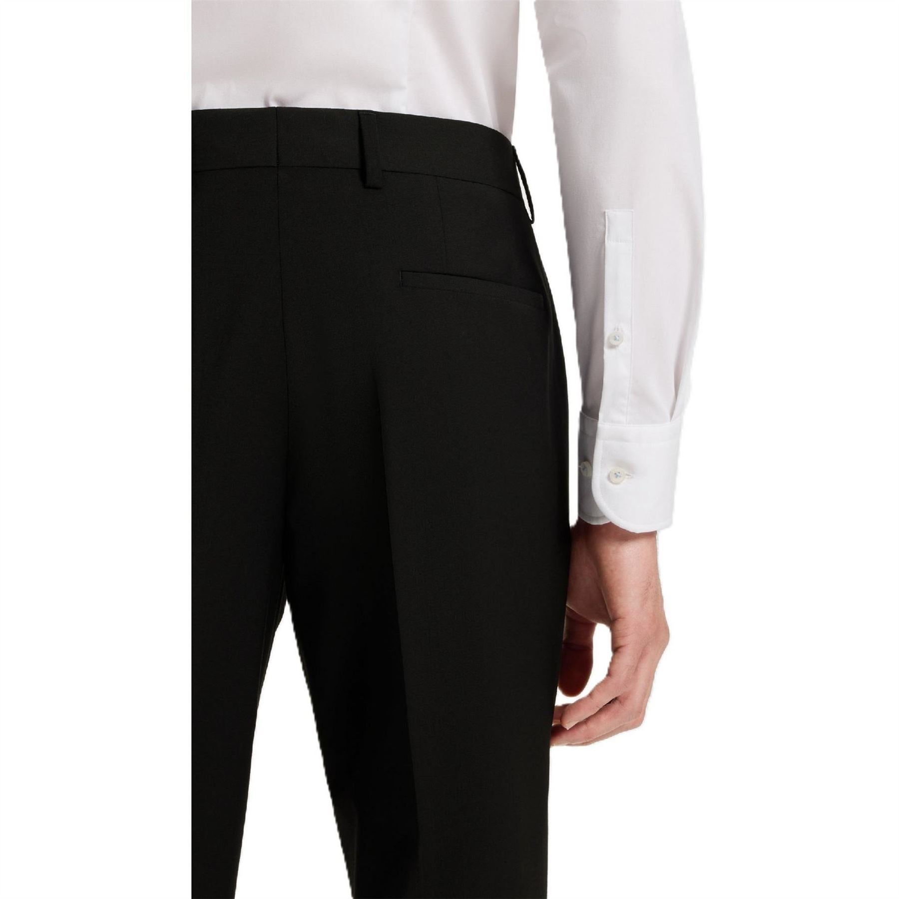 Boss Genius Solid Patterned Straight Leg Trousers