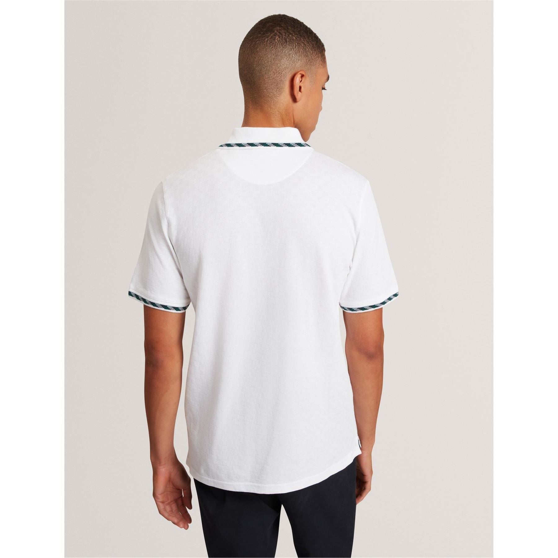 Ted Baker Jacquard Collared Neck Short Sleeve Polo Shirt