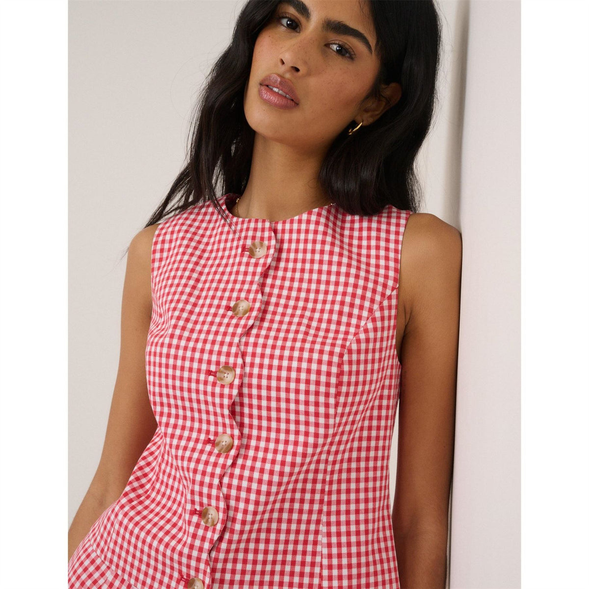 Nobodys Child Red Gingham Waistcoat