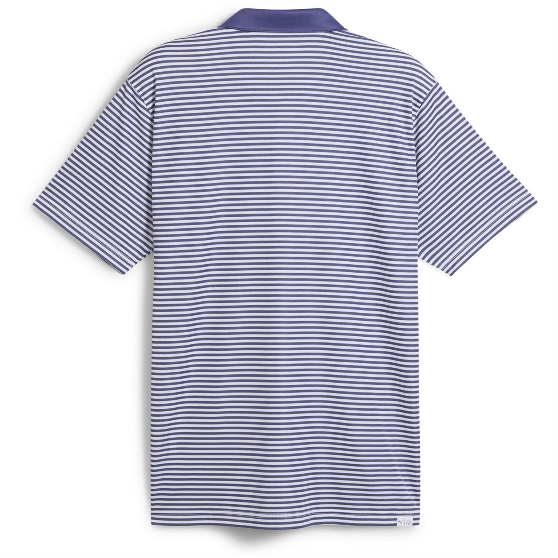 Puma Pure 2.0 Striped Short Sleeve Performance Polo Shirt