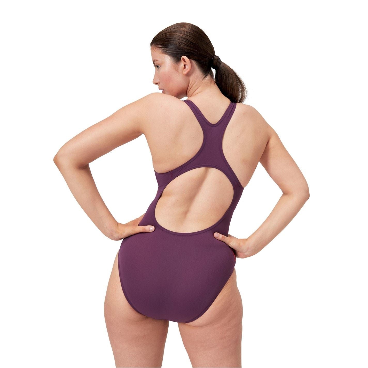 Speedo Medalist Geometric Patterned One-Piece Swimsuit