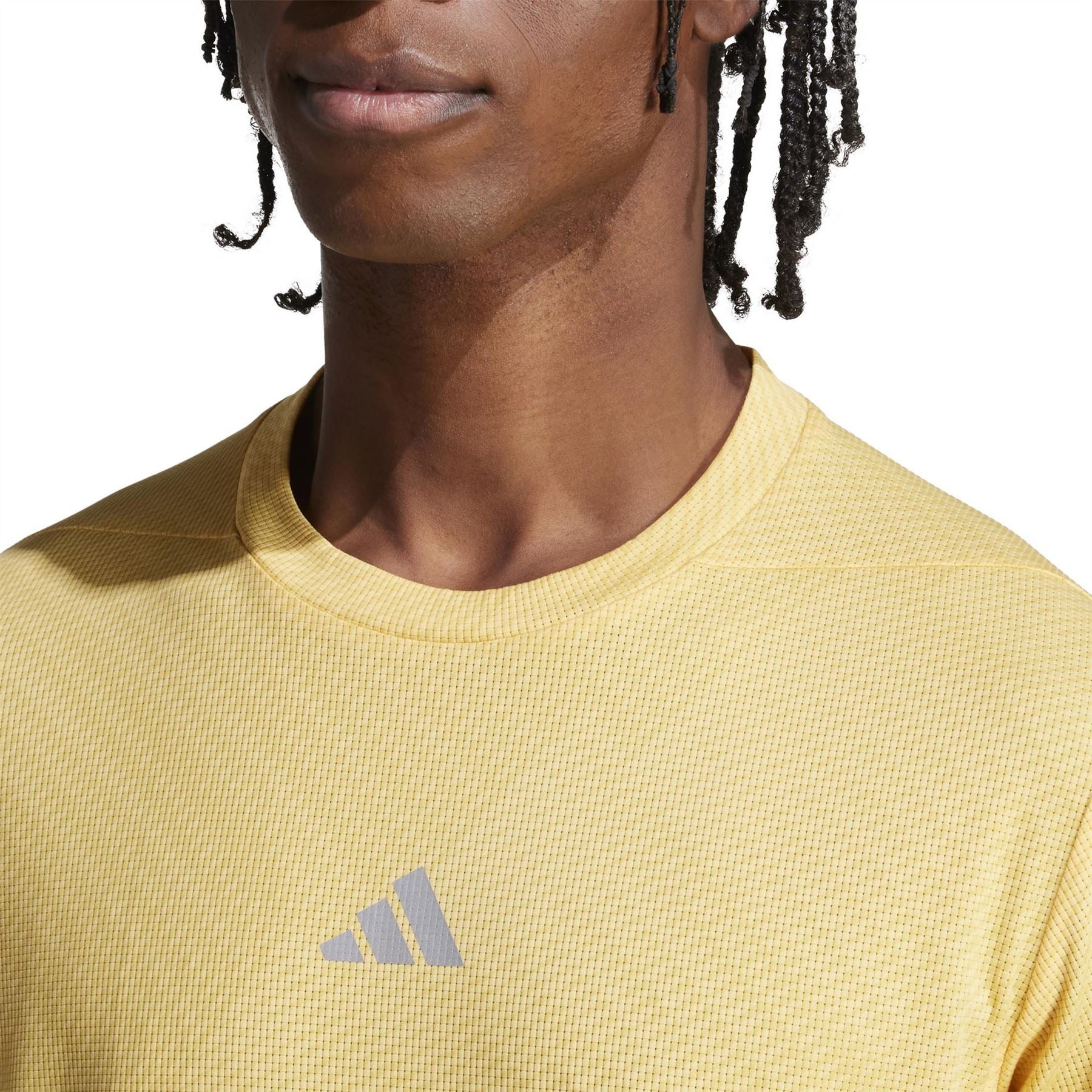 adidas Crew Neck Ribbed Collar Short Sleeve Jersey T-Shirt