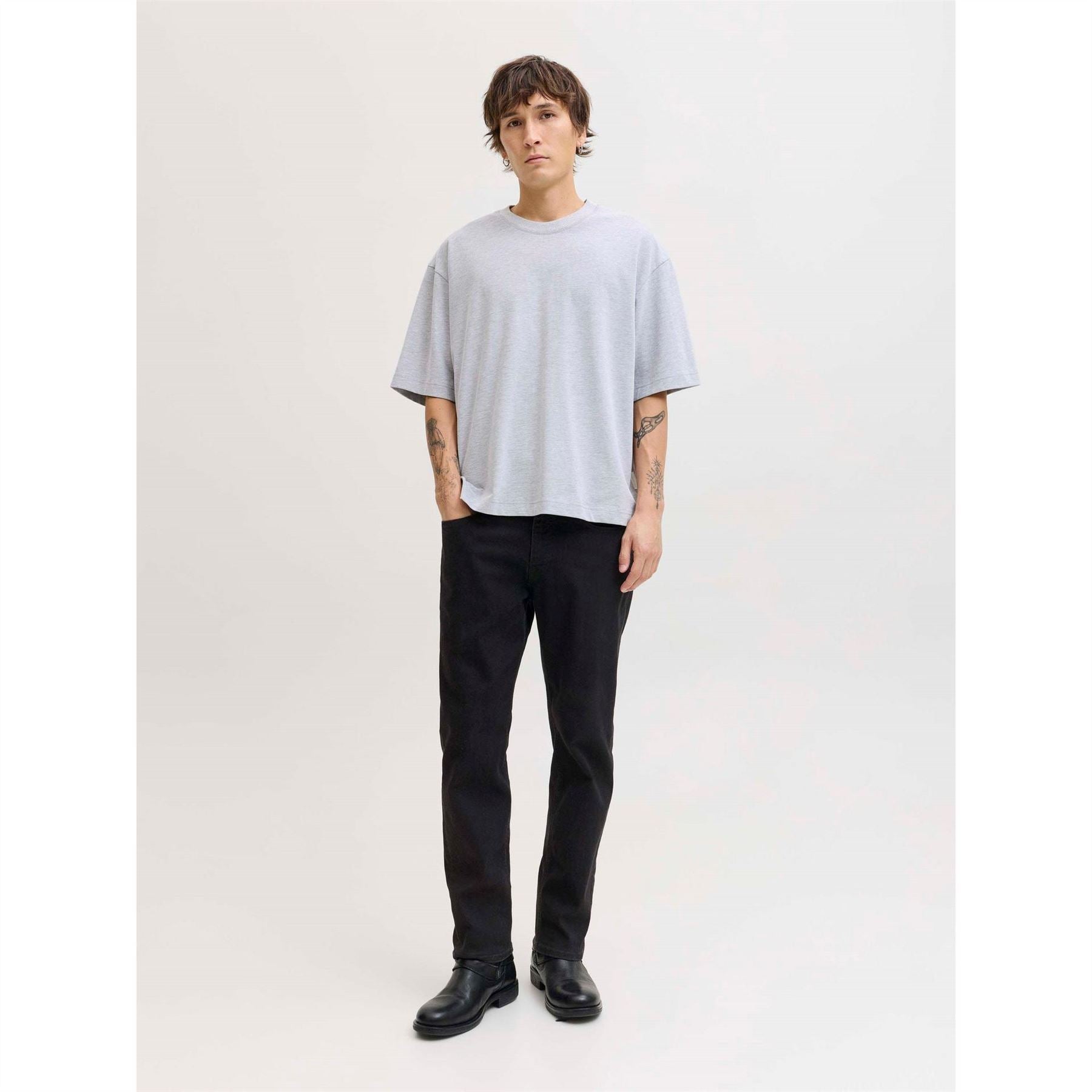 Jack and Jones Clark Orig Tapered Fit Five Pocket Jeans