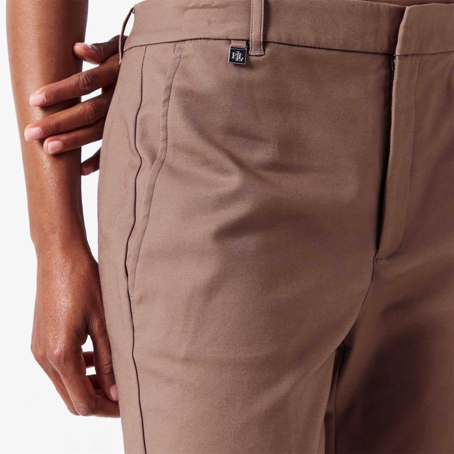 Lauren by Ralph Lauren Lakythia Real Leather Straight Leg Trousers