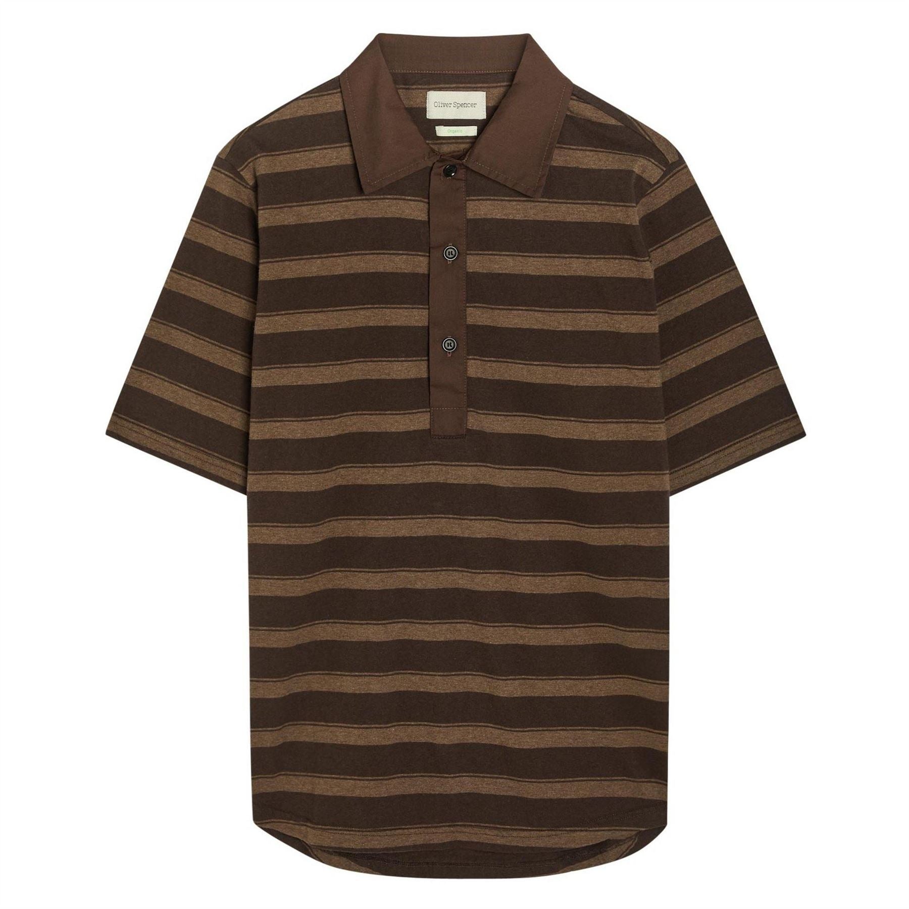 Oliver Spencer Strp Polo Blk Brwn