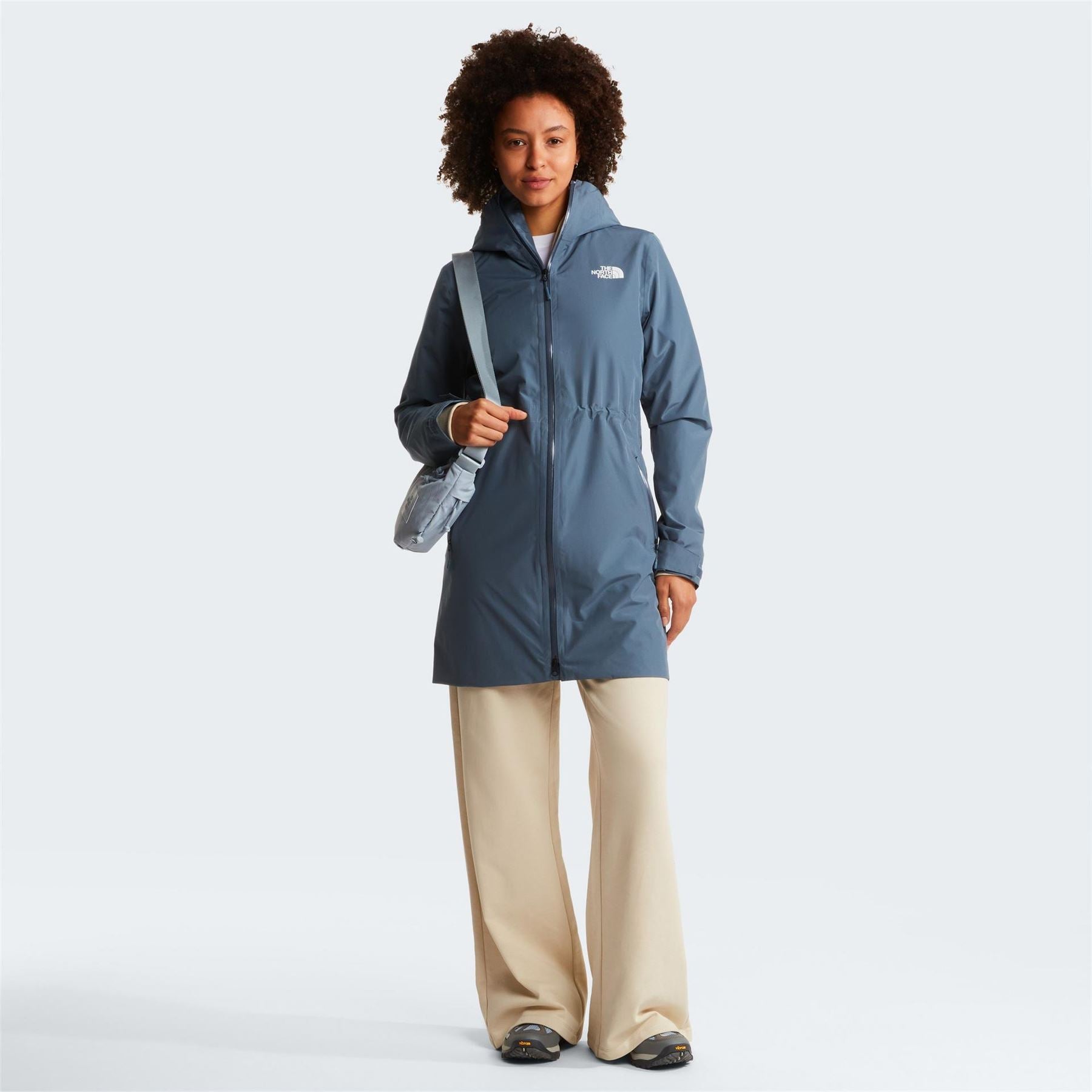 The North Face Hikesteller Hooded Solid Patterned Parka Coat with Zipped Pocket