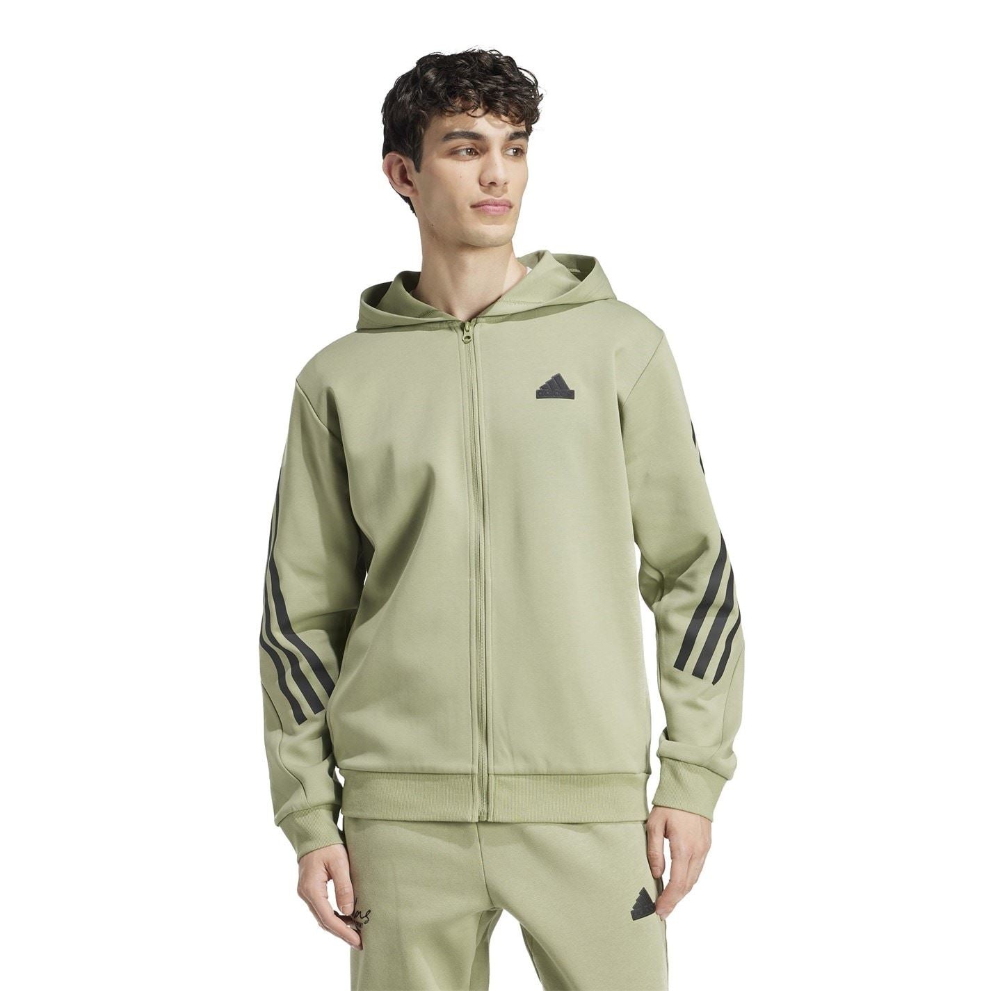 adidas Mens Future Icons 3 Stripes Full Zip Hoodie