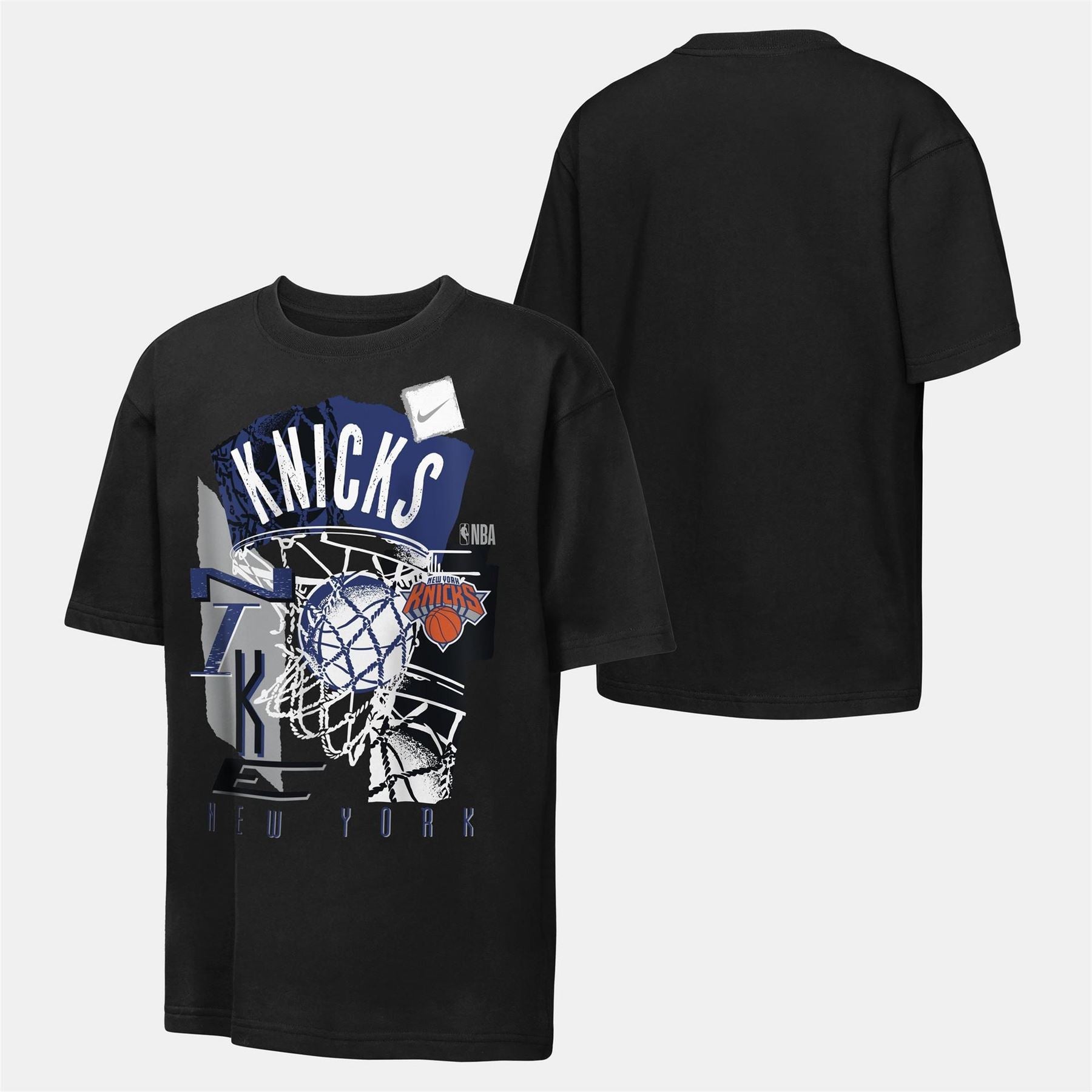 Nike NBA Graphic Text Graphic Crew Neck Ribbed Collar Short Sleeve Jersey T-Shirt