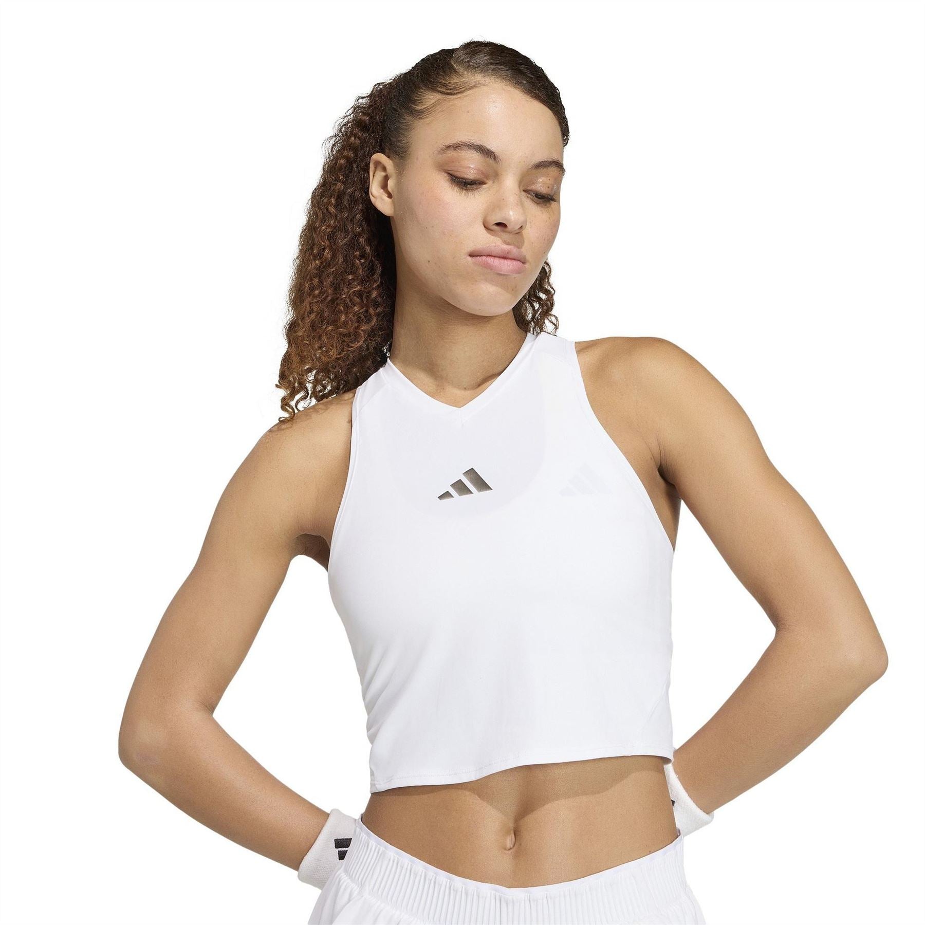 adidas Bold Logo V-Neck Sleeveless Slim Fit Tank