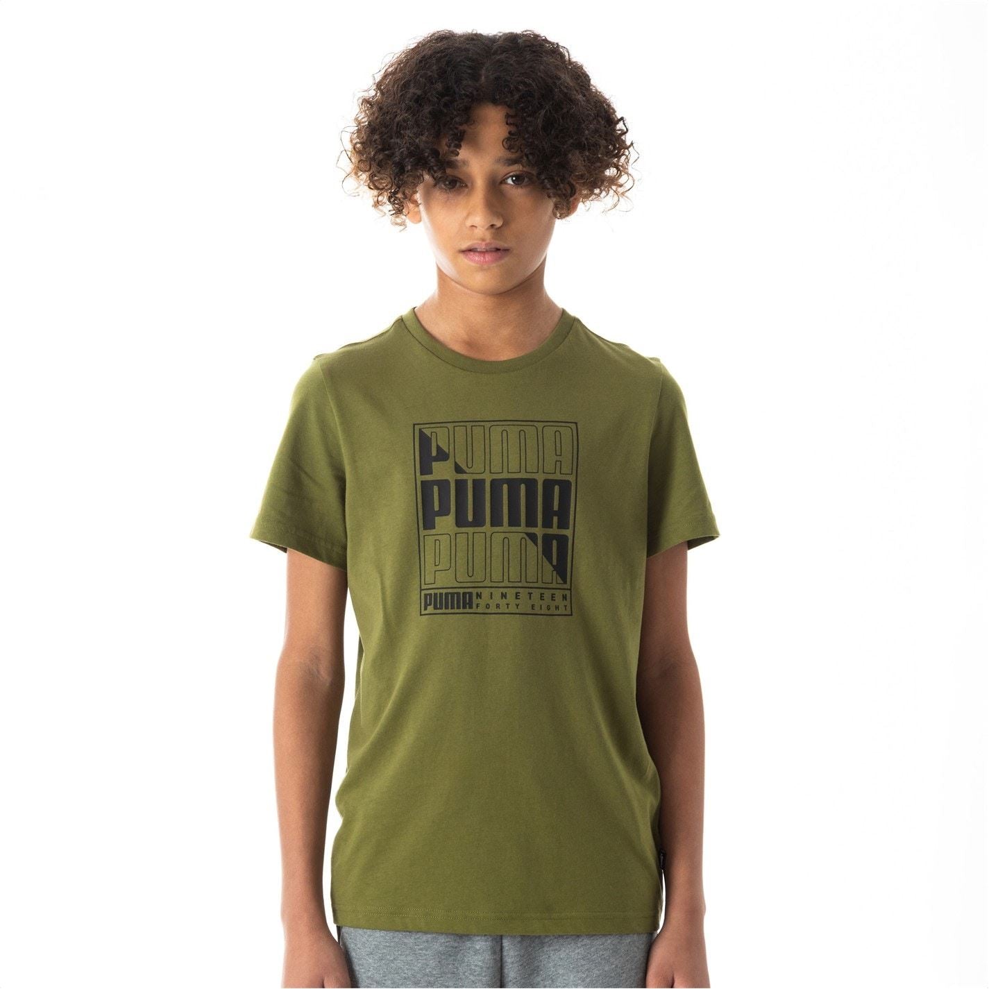 Puma Camo Logo Text Graphic Regular Fit T-Shirt